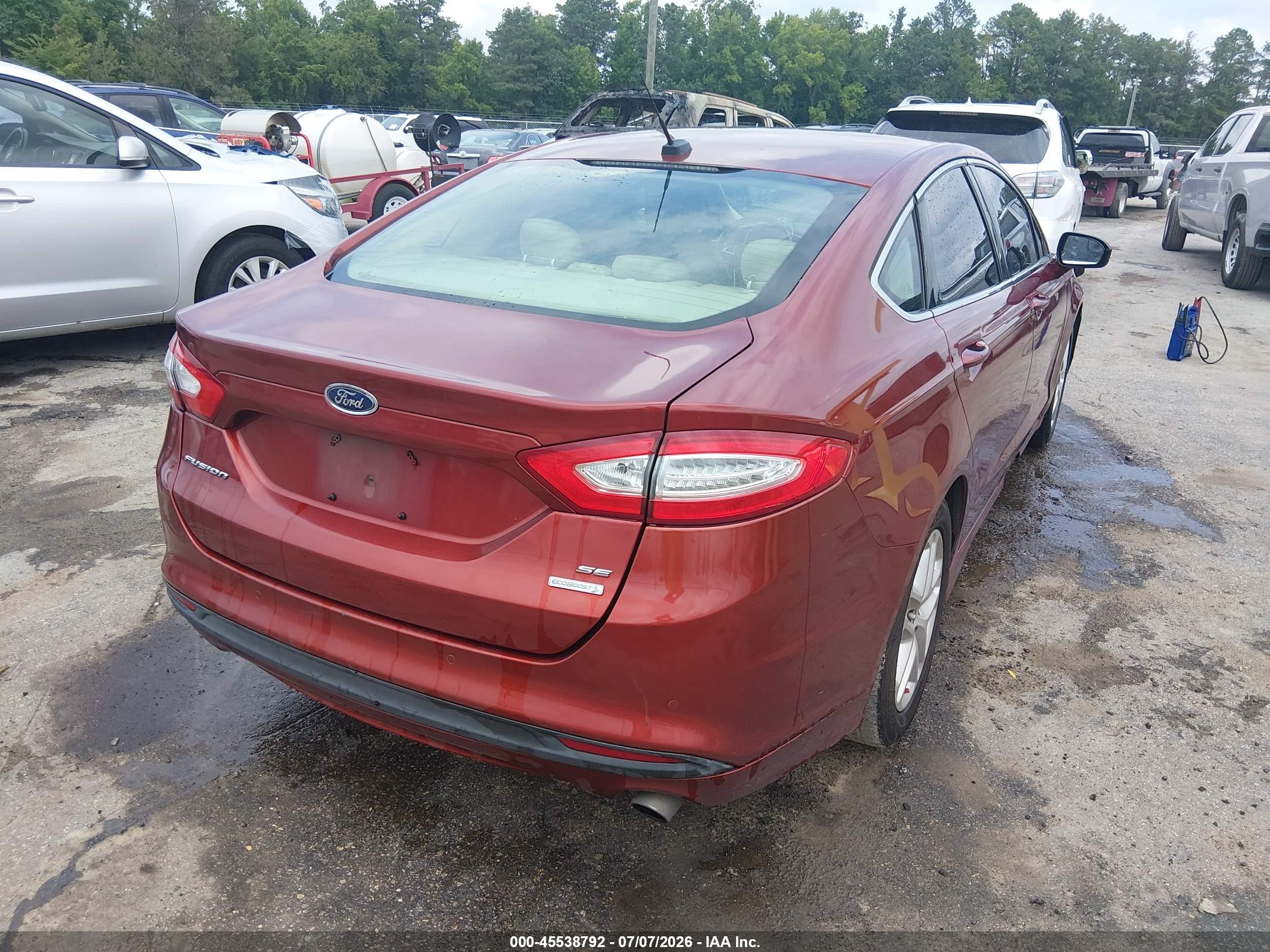 2014 Ford Fusion Se Burgundy vin: 3FA6P0HD8ER332004