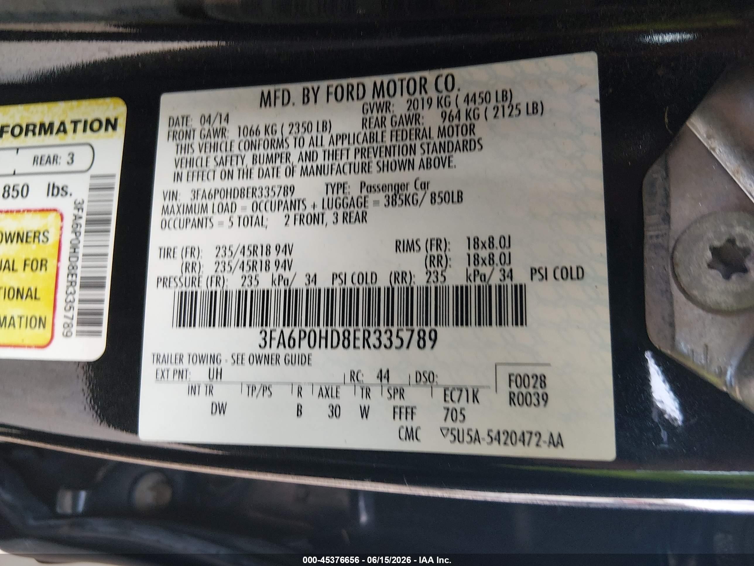 2014 Ford Fusion Se Black vin: 3FA6P0HD8ER335789