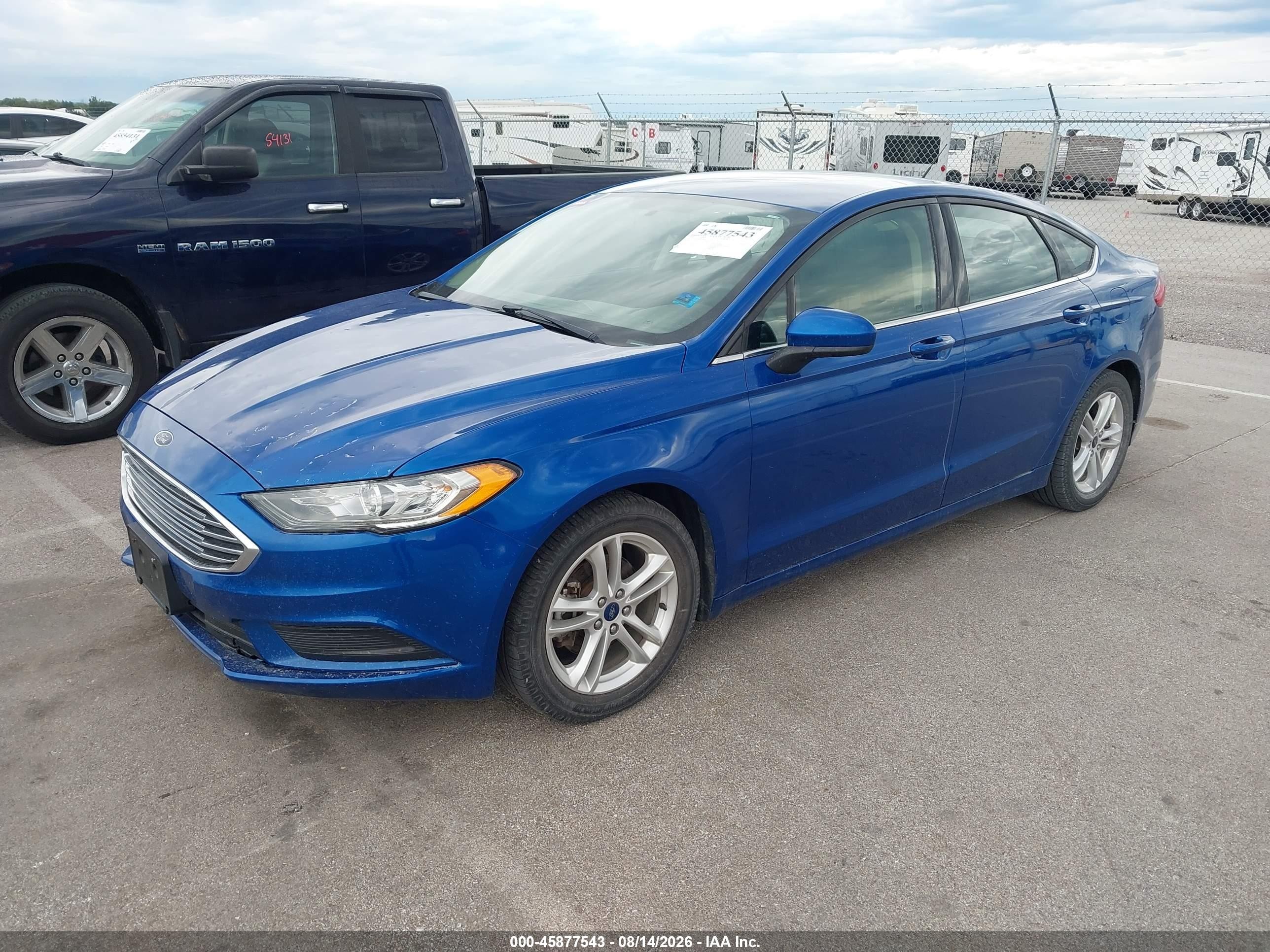 2018 Ford Fusion Se Blue vin: 3FA6P0HD8JR232169