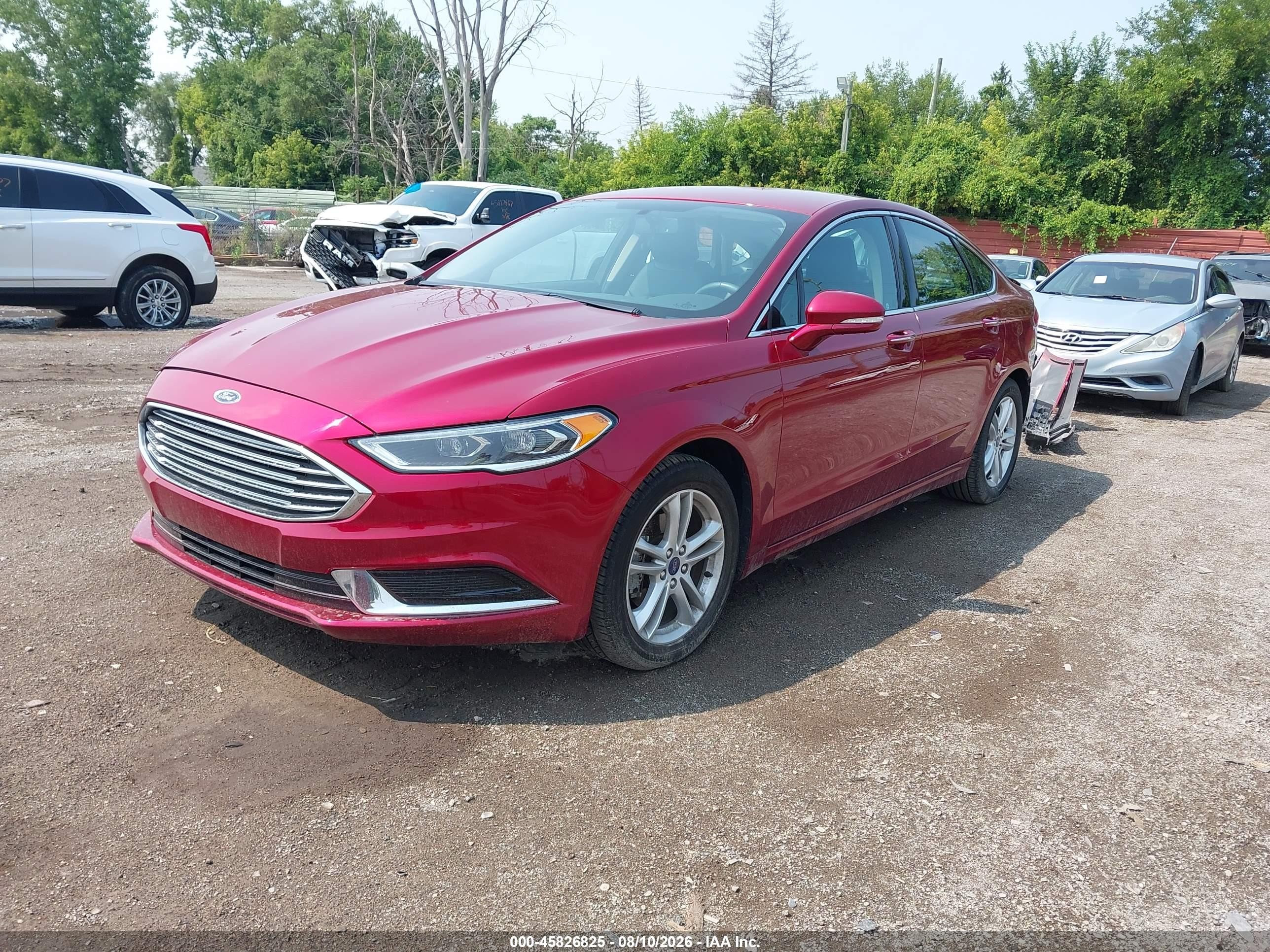 2018 Ford Fusion Se Red vin: 3FA6P0HD8JR266676