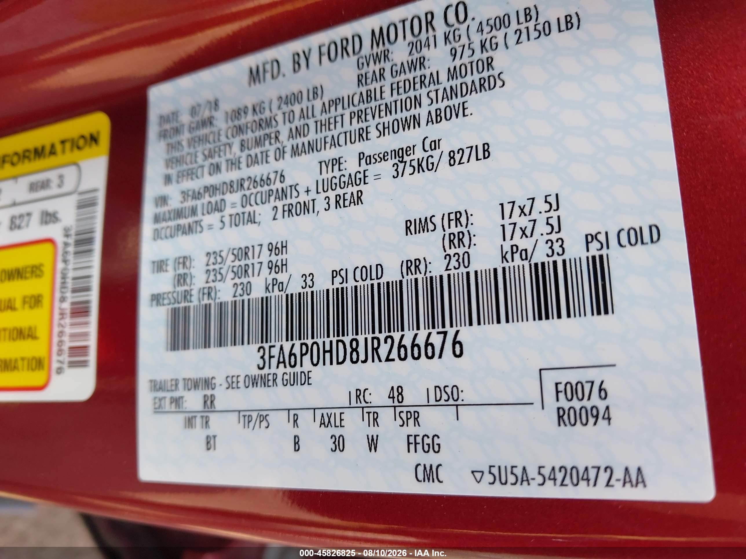 2018 Ford Fusion Se Red vin: 3FA6P0HD8JR266676