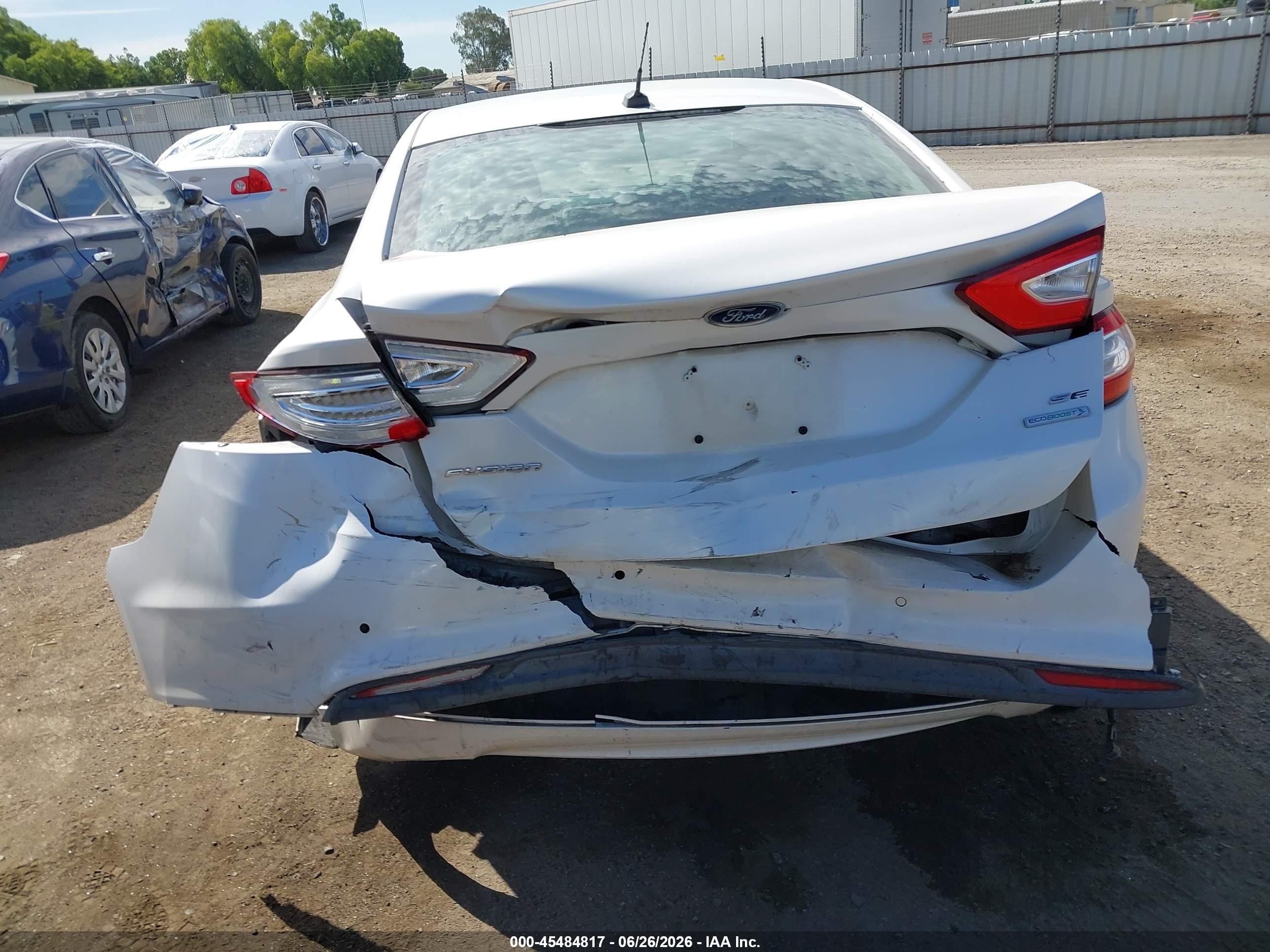 2014 Ford Fusion Se White vin: 3FA6P0HD9ER103329