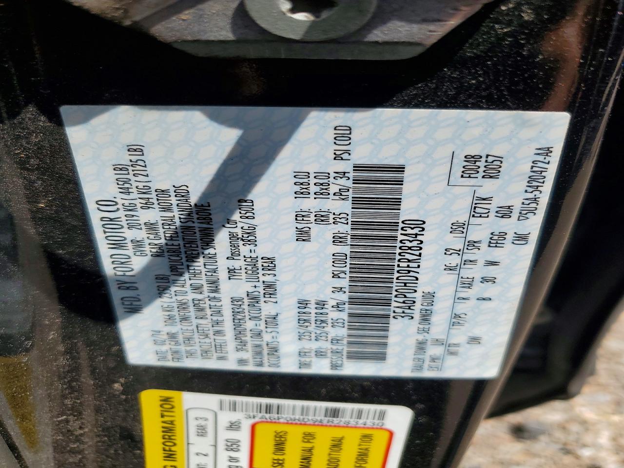 2015 Ford Fusion Black vin: 3FA6P0HD9ER283430
