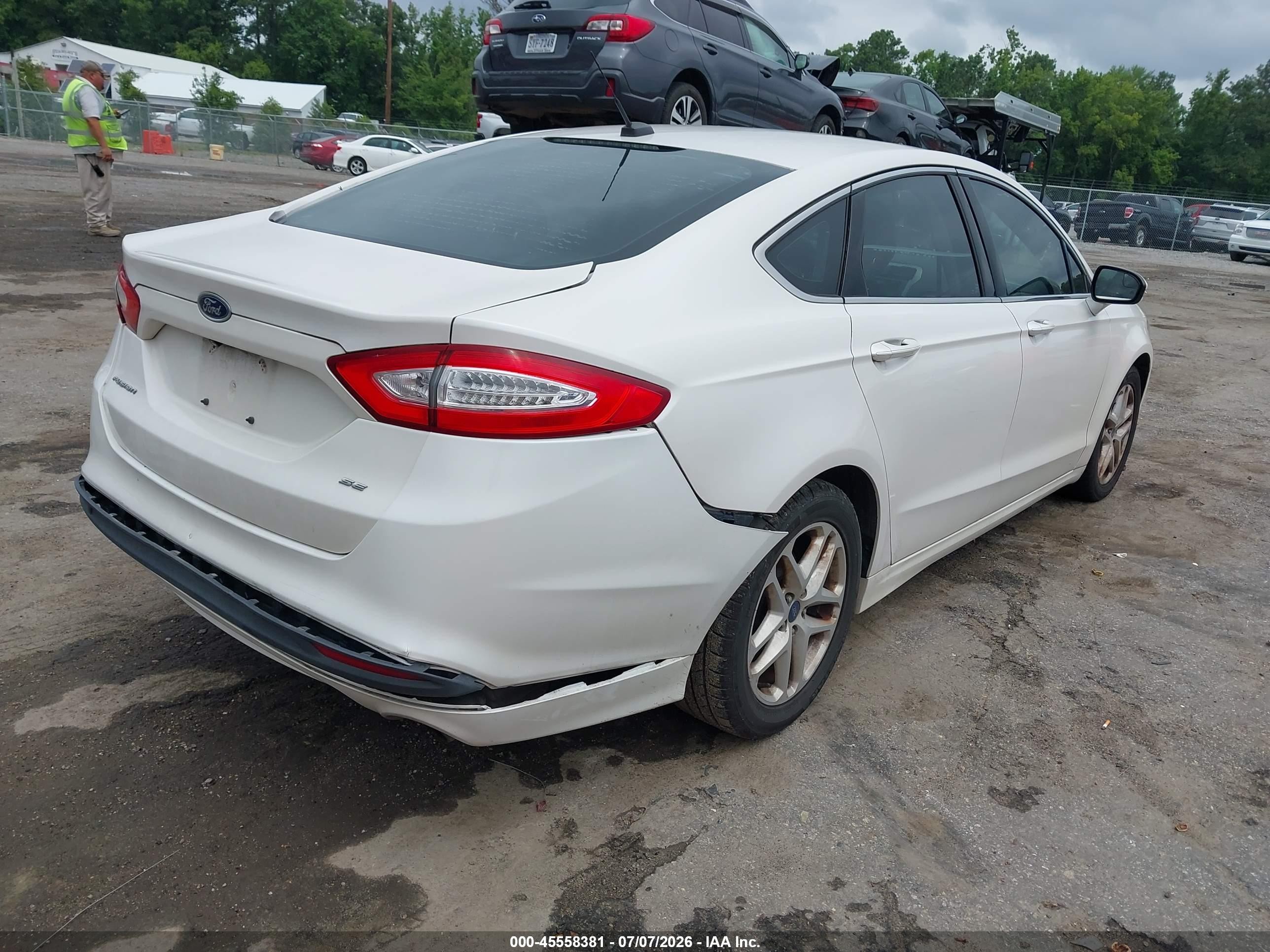 2014 Ford Fusion Se White vin: 3FA6P0HD9ER296856