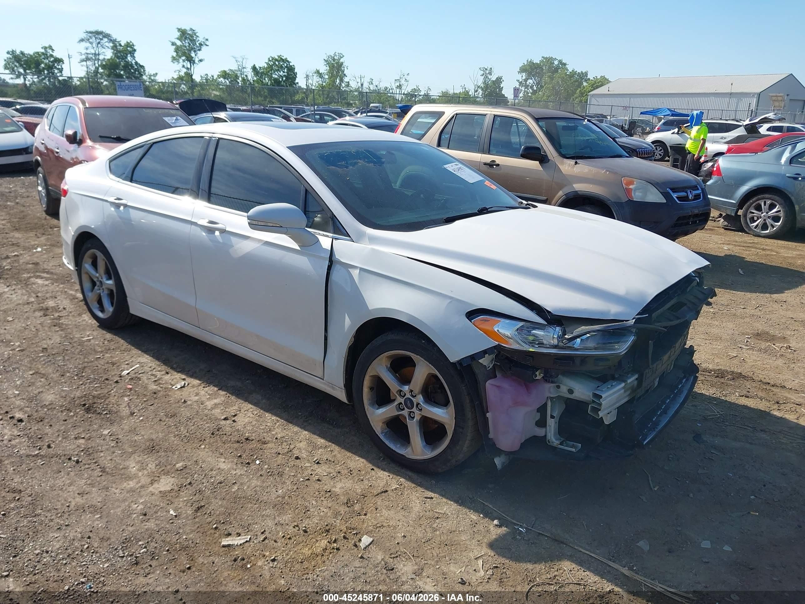 2014 Ford Fusion Se White vin: 3FA6P0HD9ER336000