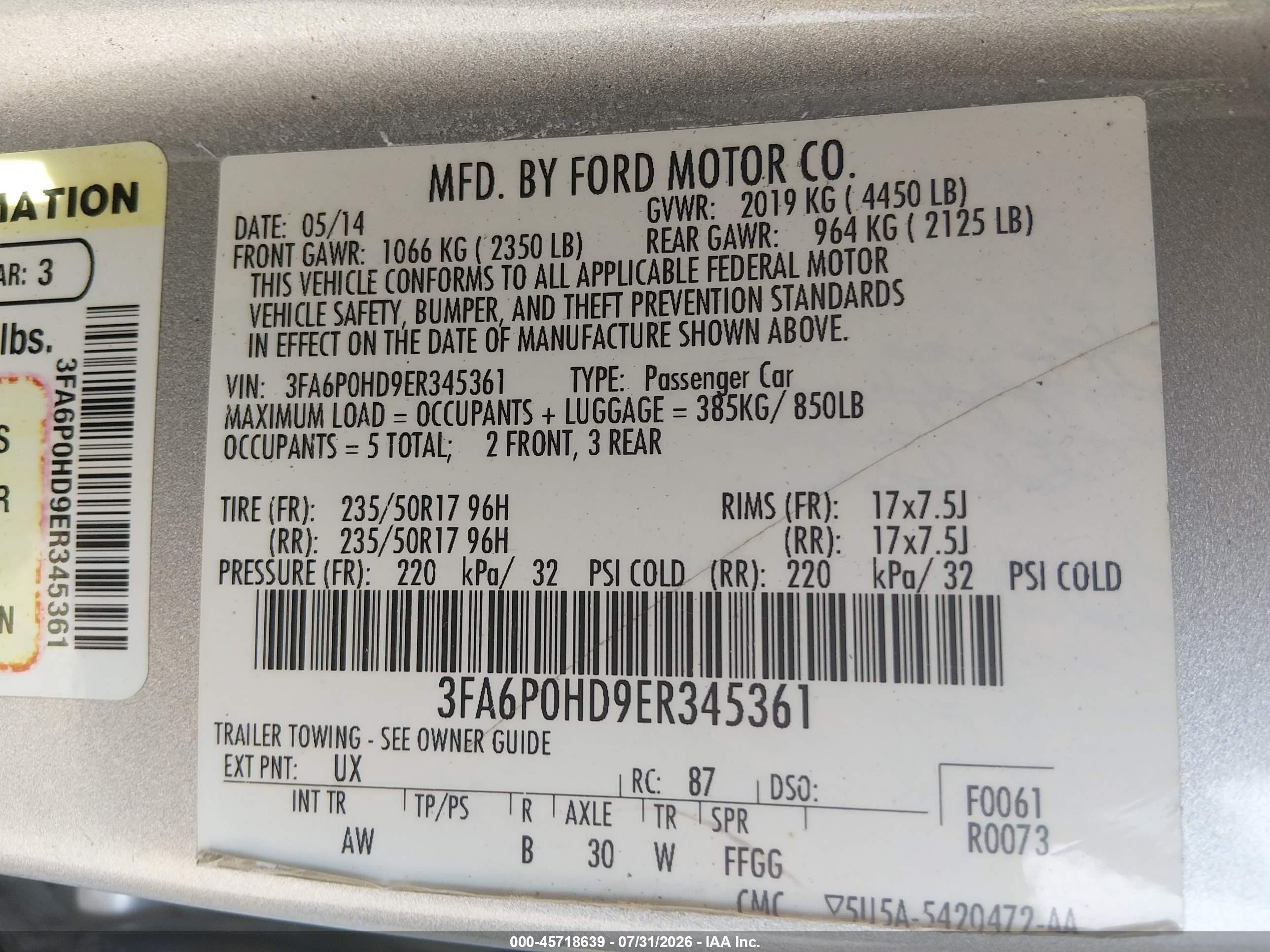 2014 Ford Fusion Se Silver vin: 3FA6P0HD9ER345361