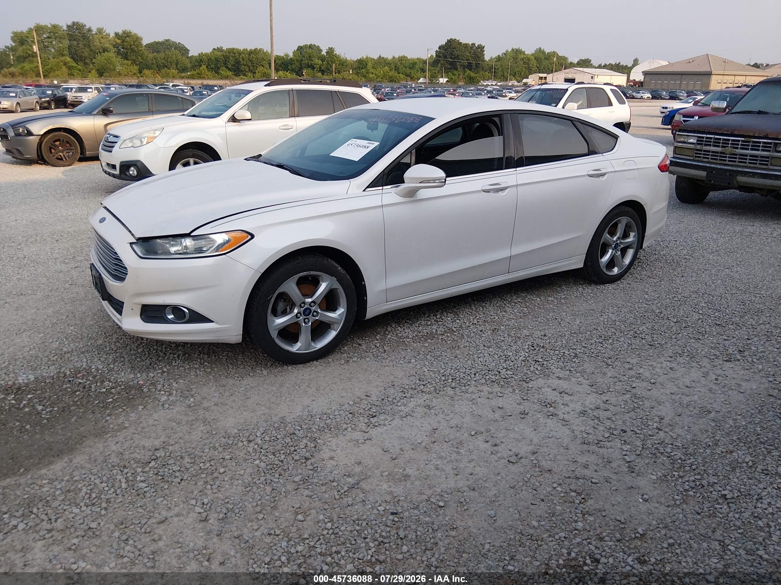 2014 Ford Fusion Se White vin: 3FA6P0HD9ER349202