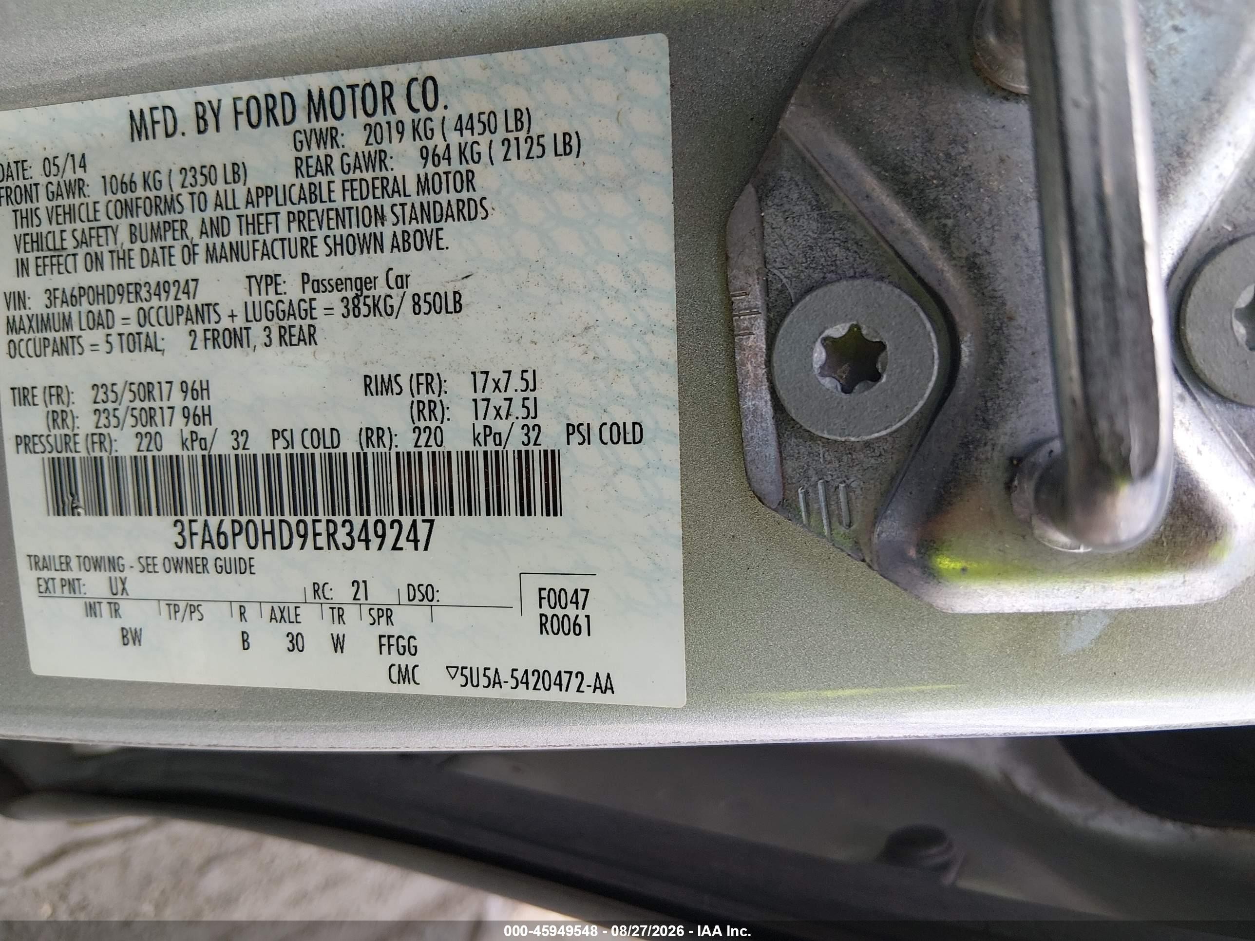 2014 Ford Fusion Se Silver vin: 3FA6P0HD9ER349247