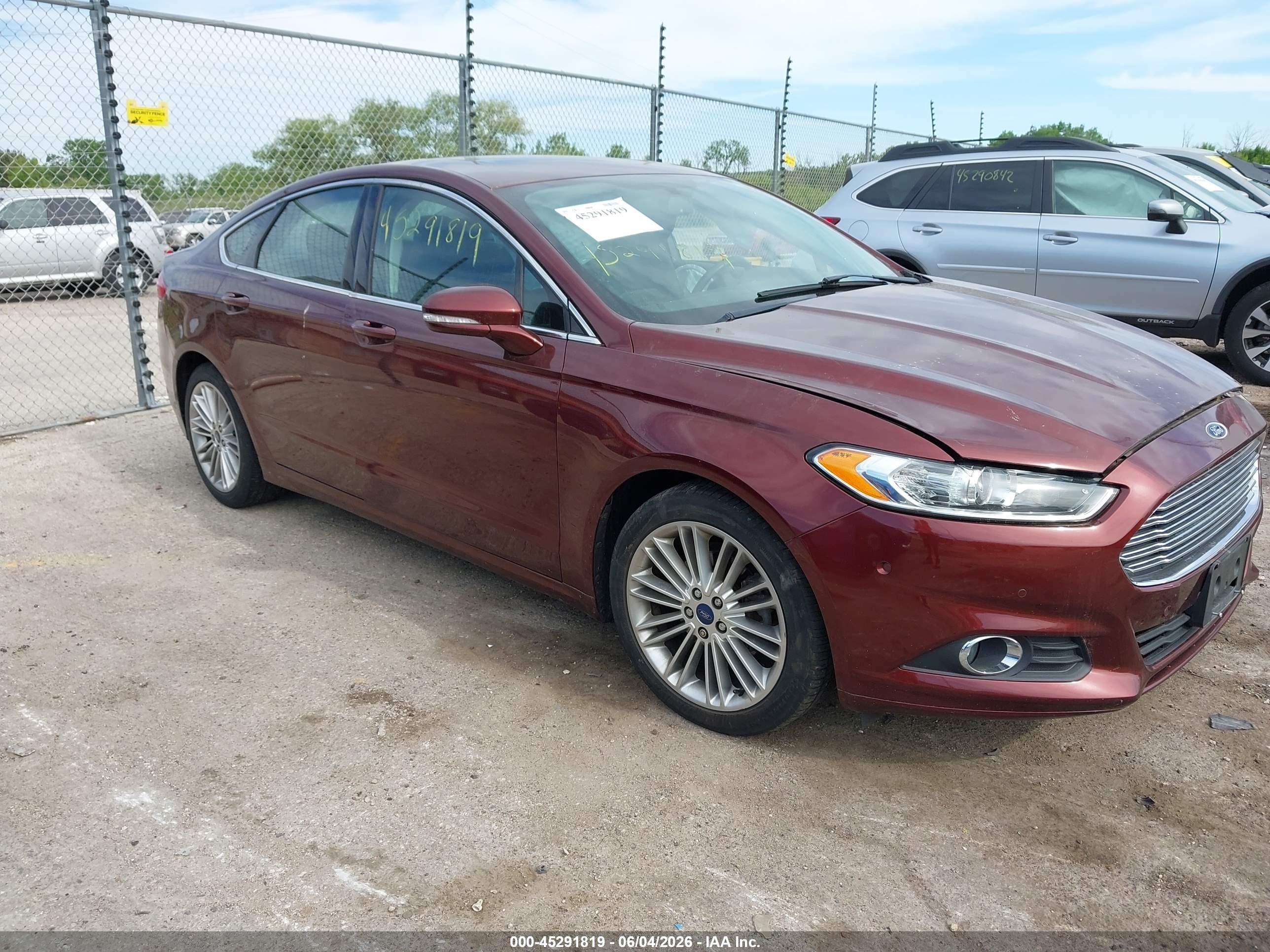 2015 Ford Fusion Se Maroon vin: 3FA6P0HD9FR158025