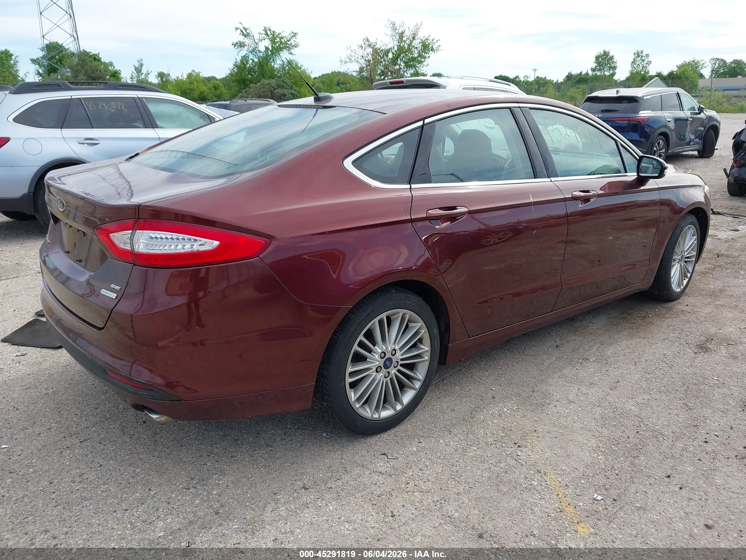 2015 Ford Fusion Se Maroon vin: 3FA6P0HD9FR158025