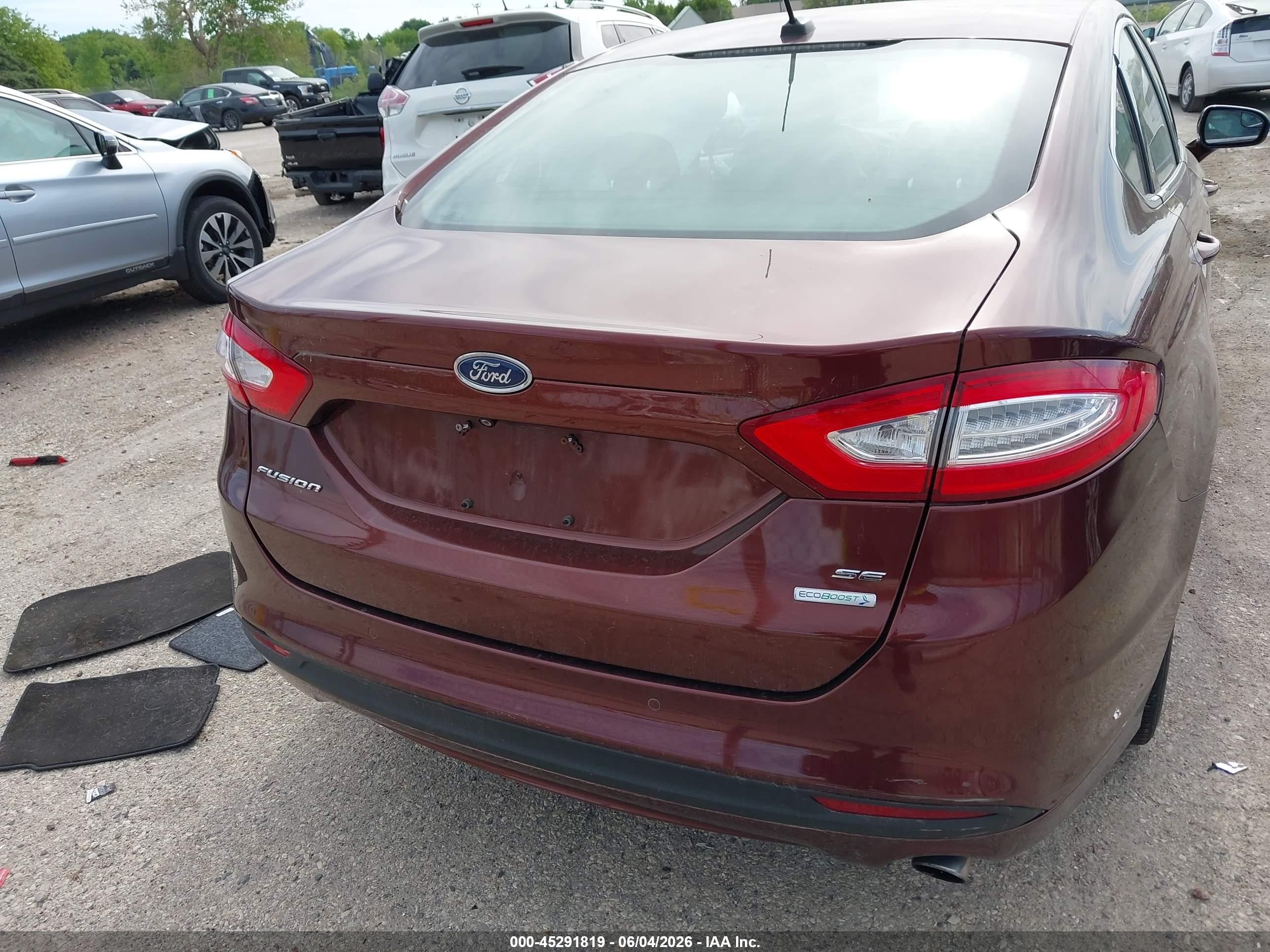 2015 Ford Fusion Se Maroon vin: 3FA6P0HD9FR158025