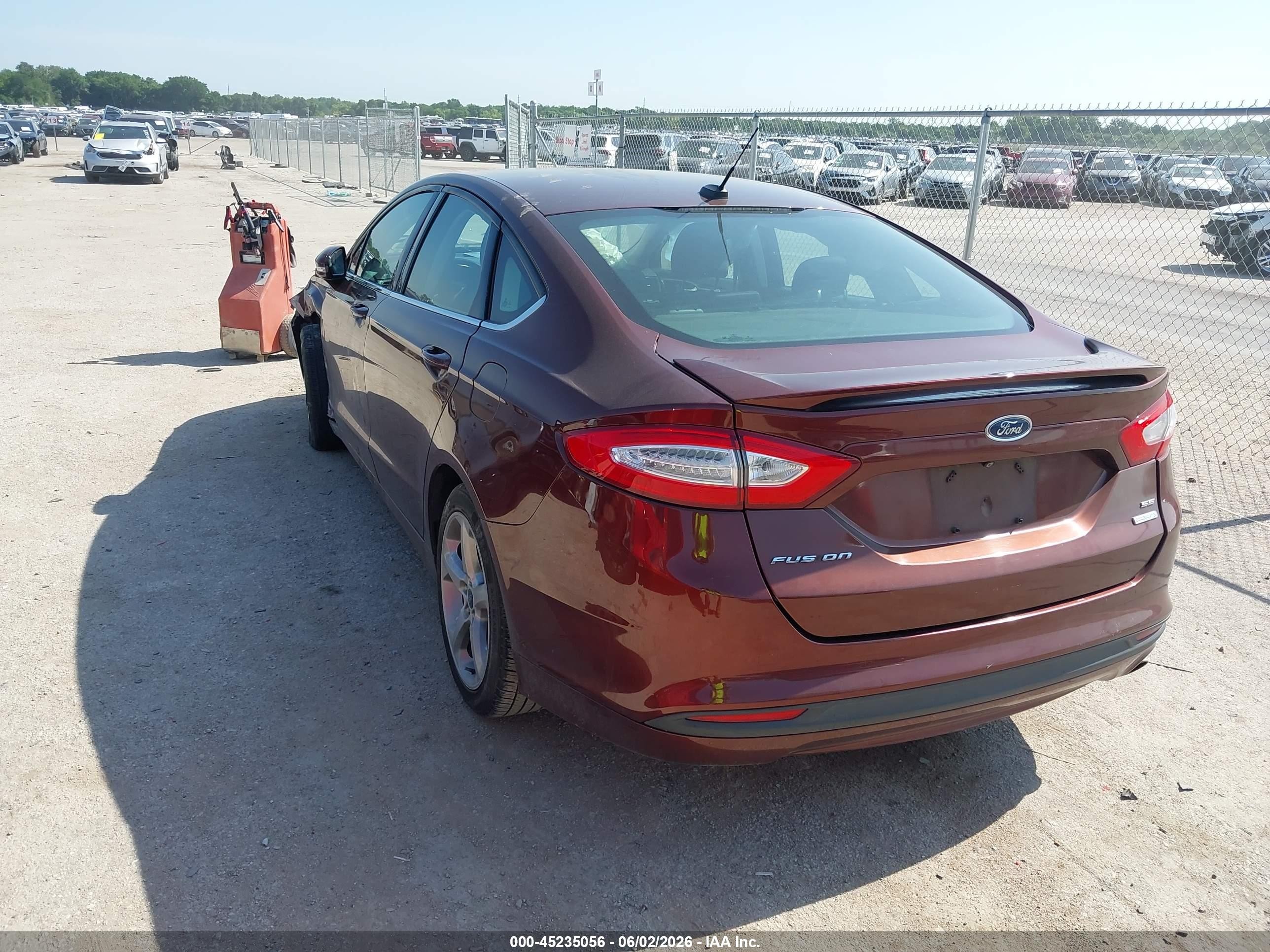 2015 Ford Fusion Se Maroon vin: 3FA6P0HD9FR204601