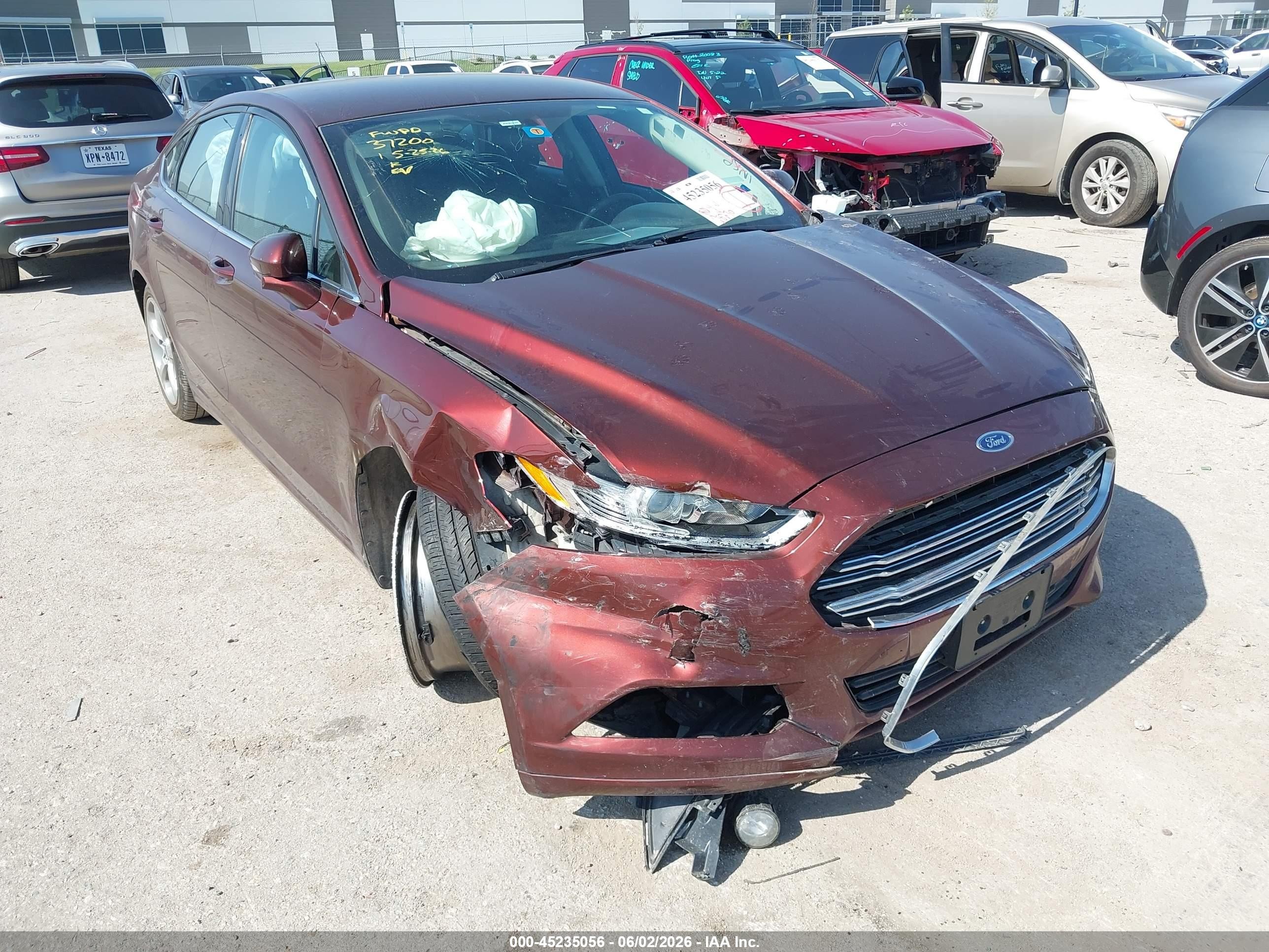 2015 Ford Fusion Se Maroon vin: 3FA6P0HD9FR204601