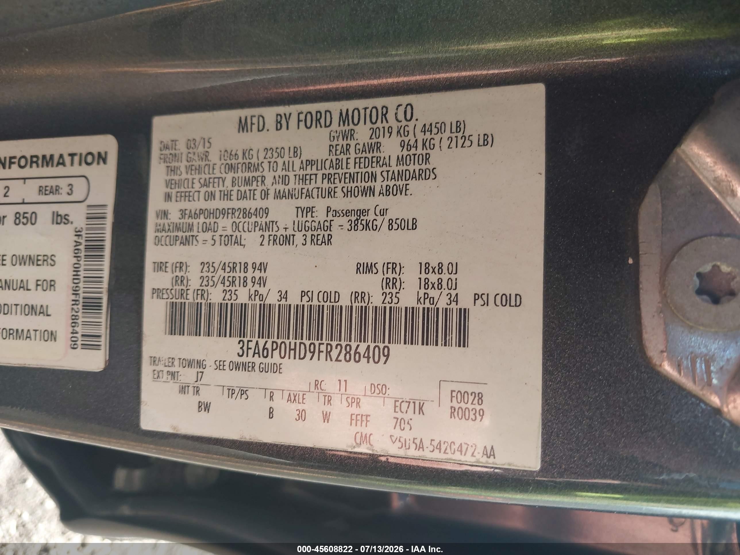 2015 Ford Fusion Se Gray vin: 3FA6P0HD9FR286409