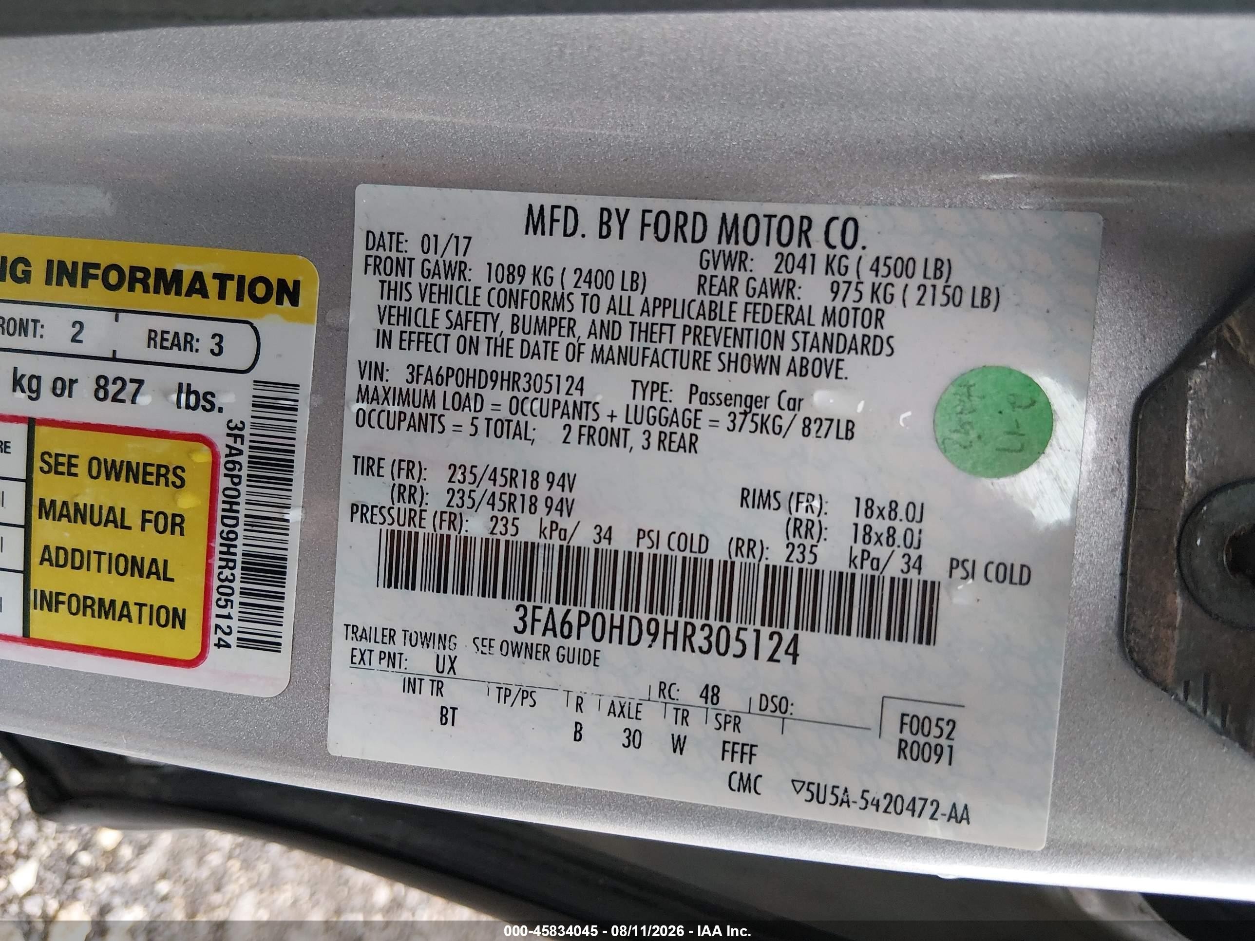 2017 Ford Fusion Se Silver vin: 3FA6P0HD9HR305124