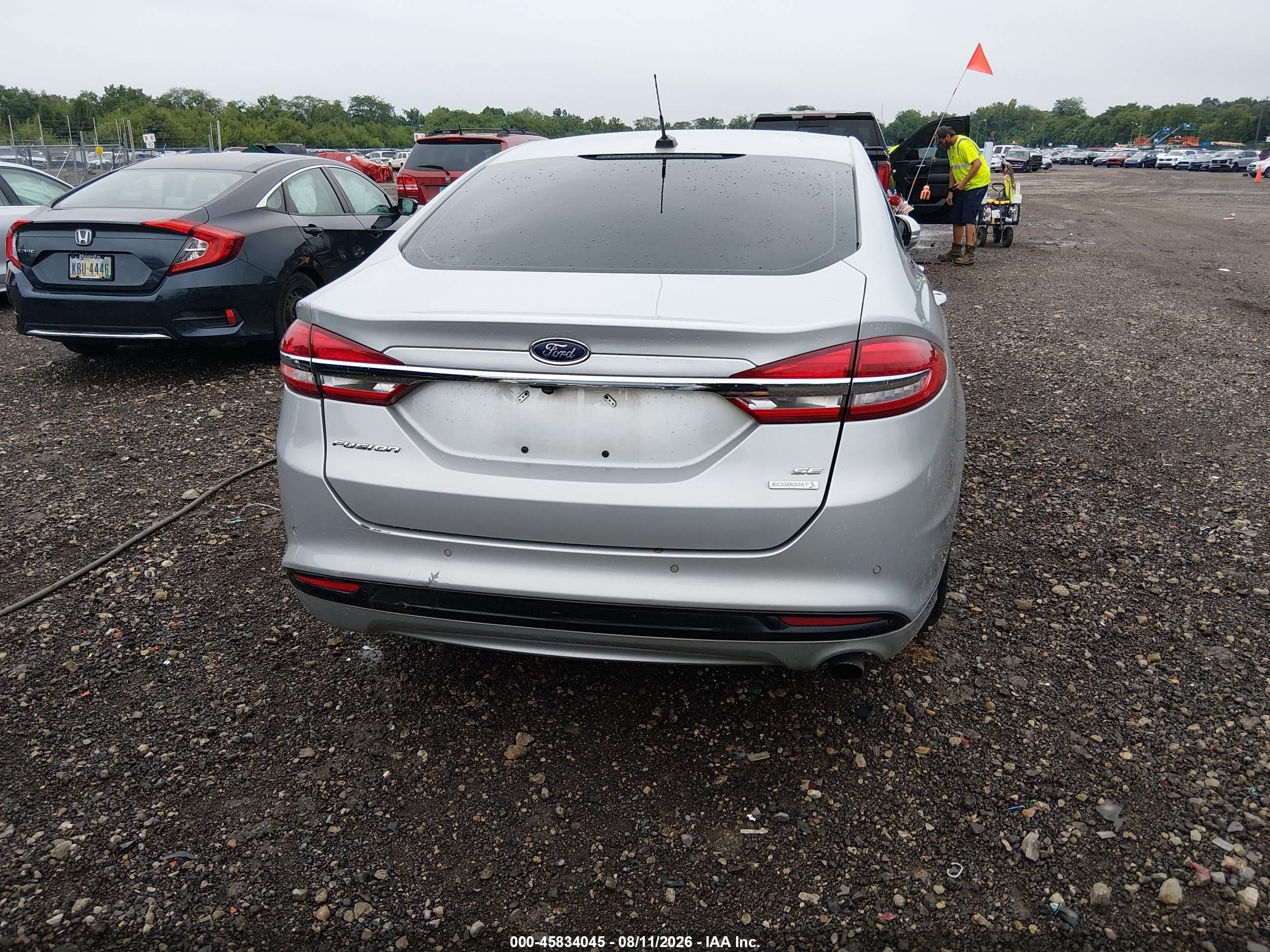 2017 Ford Fusion Se Silver vin: 3FA6P0HD9HR305124