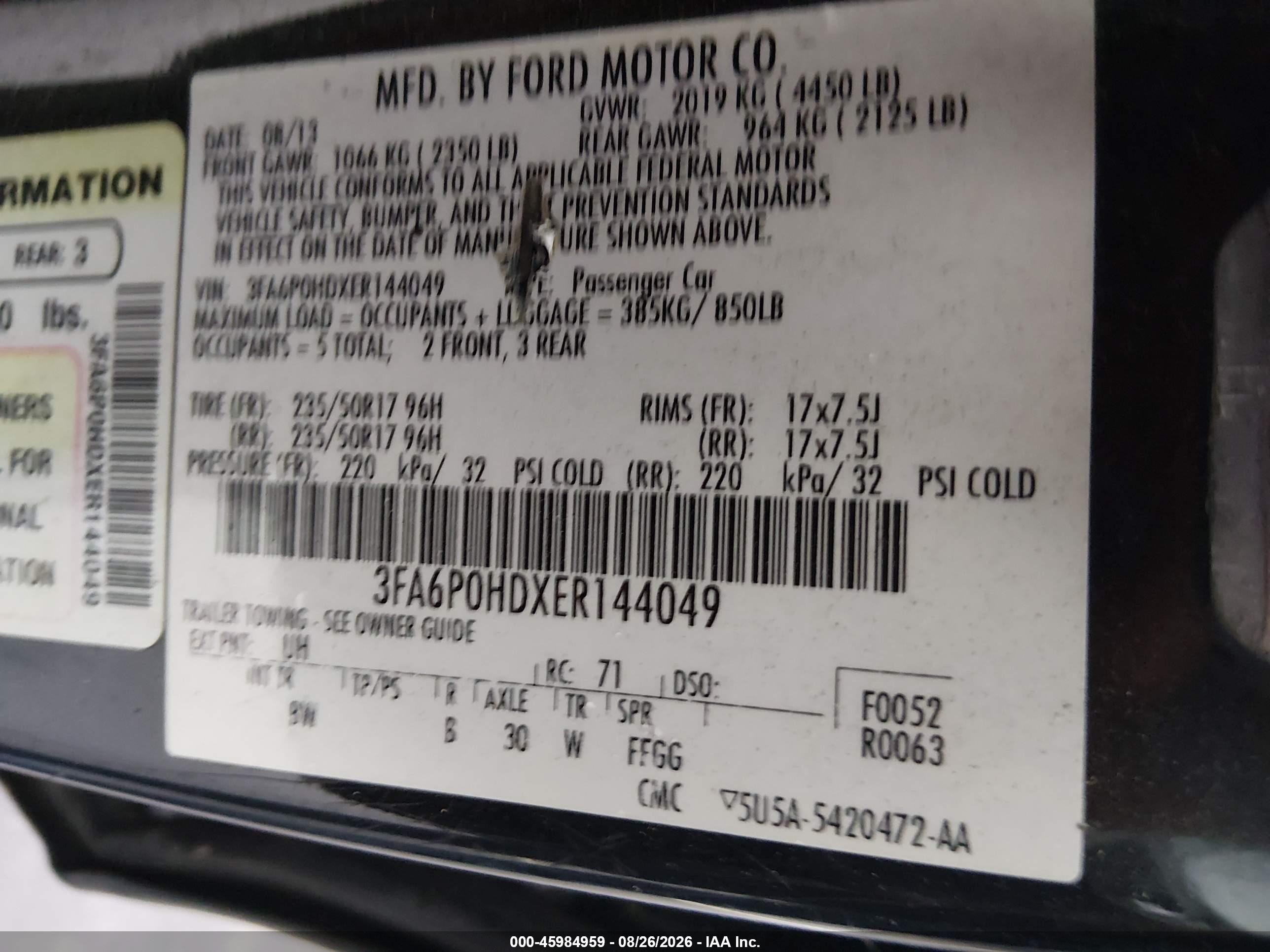 2014 Ford Fusion Se Черный vin: 3FA6P0HDXER144049