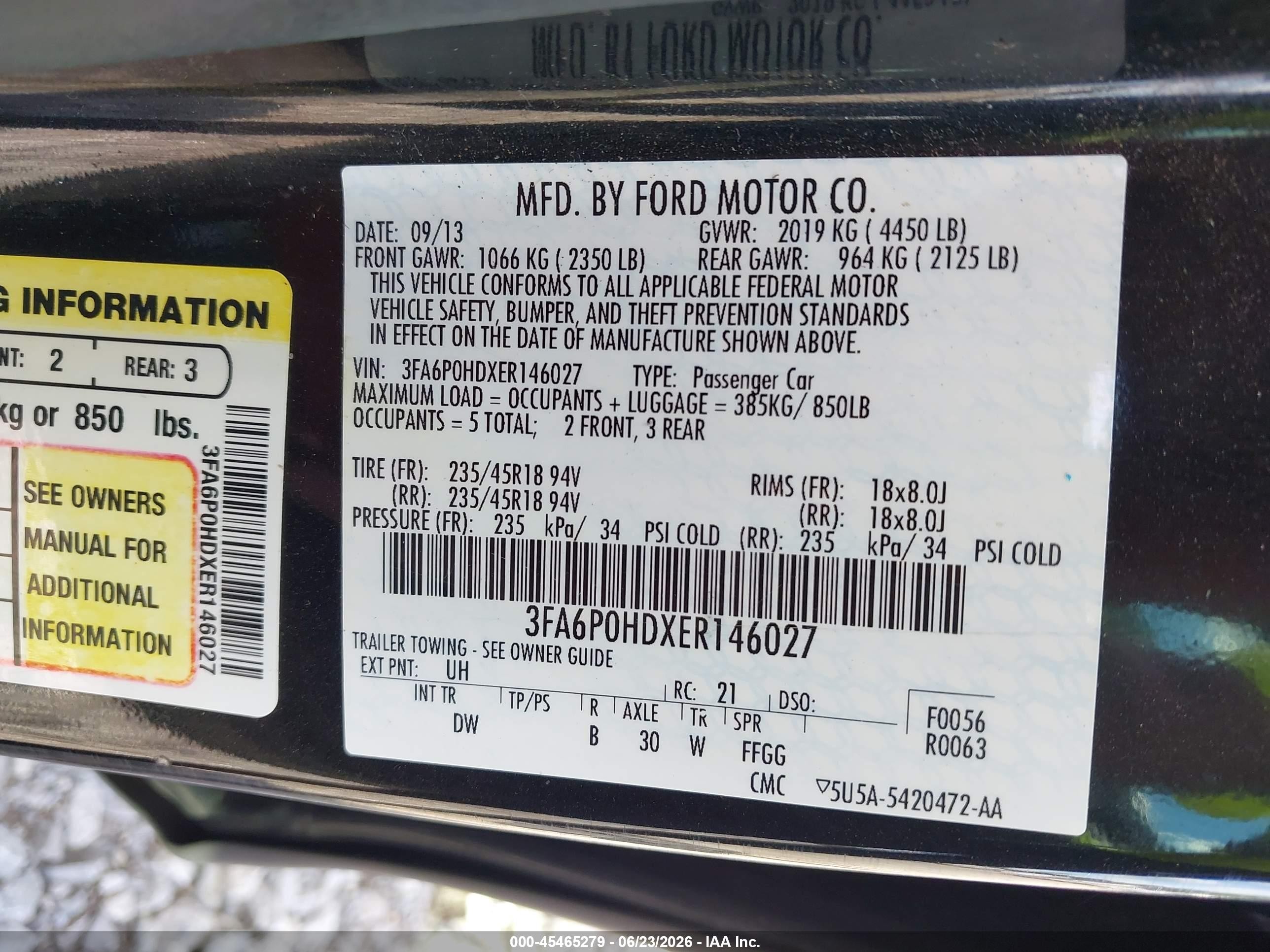 2014 Ford Fusion Se Black vin: 3FA6P0HDXER146027