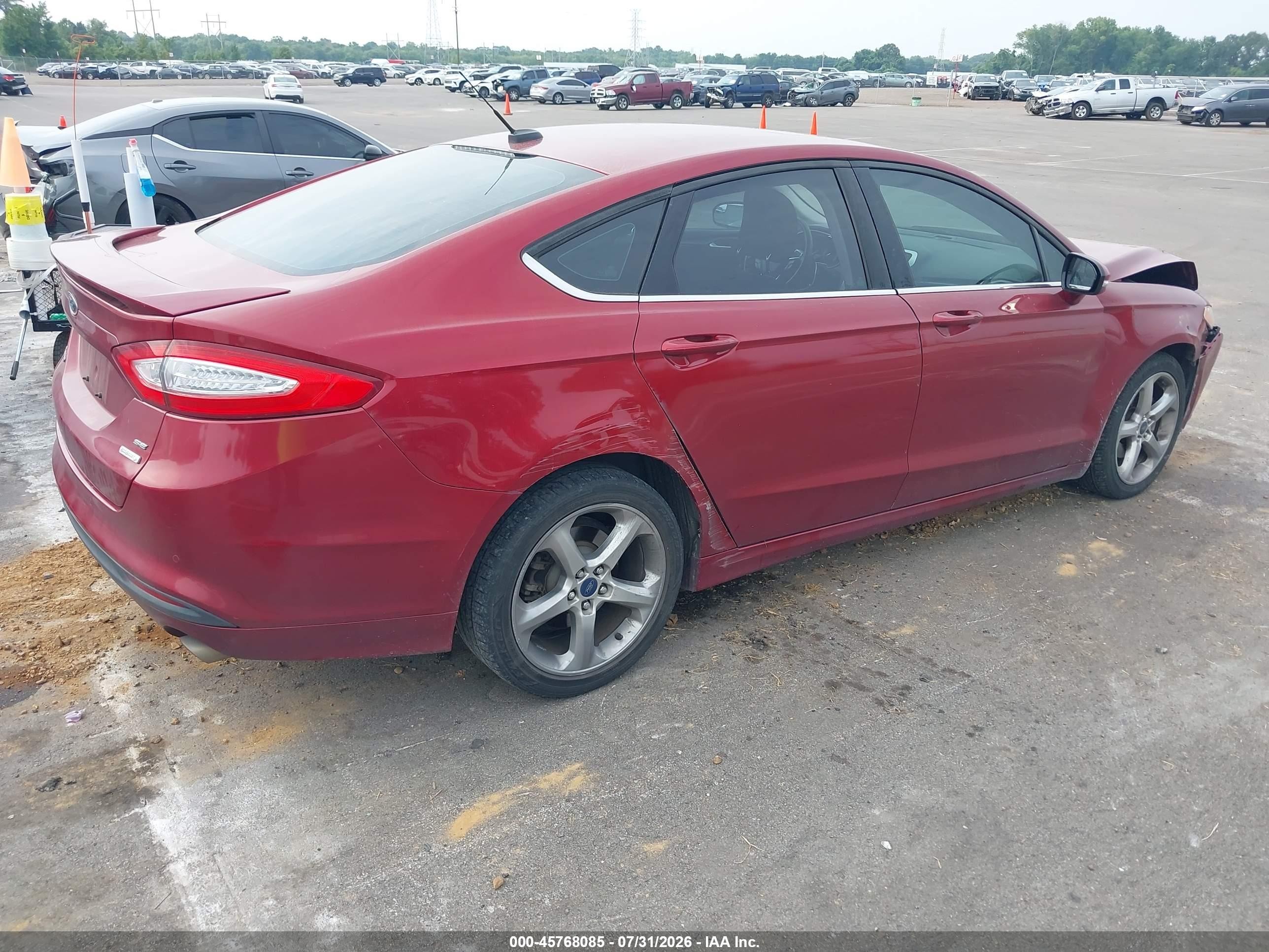 2014 Ford Fusion Se Burgundy vin: 3FA6P0HDXER181568