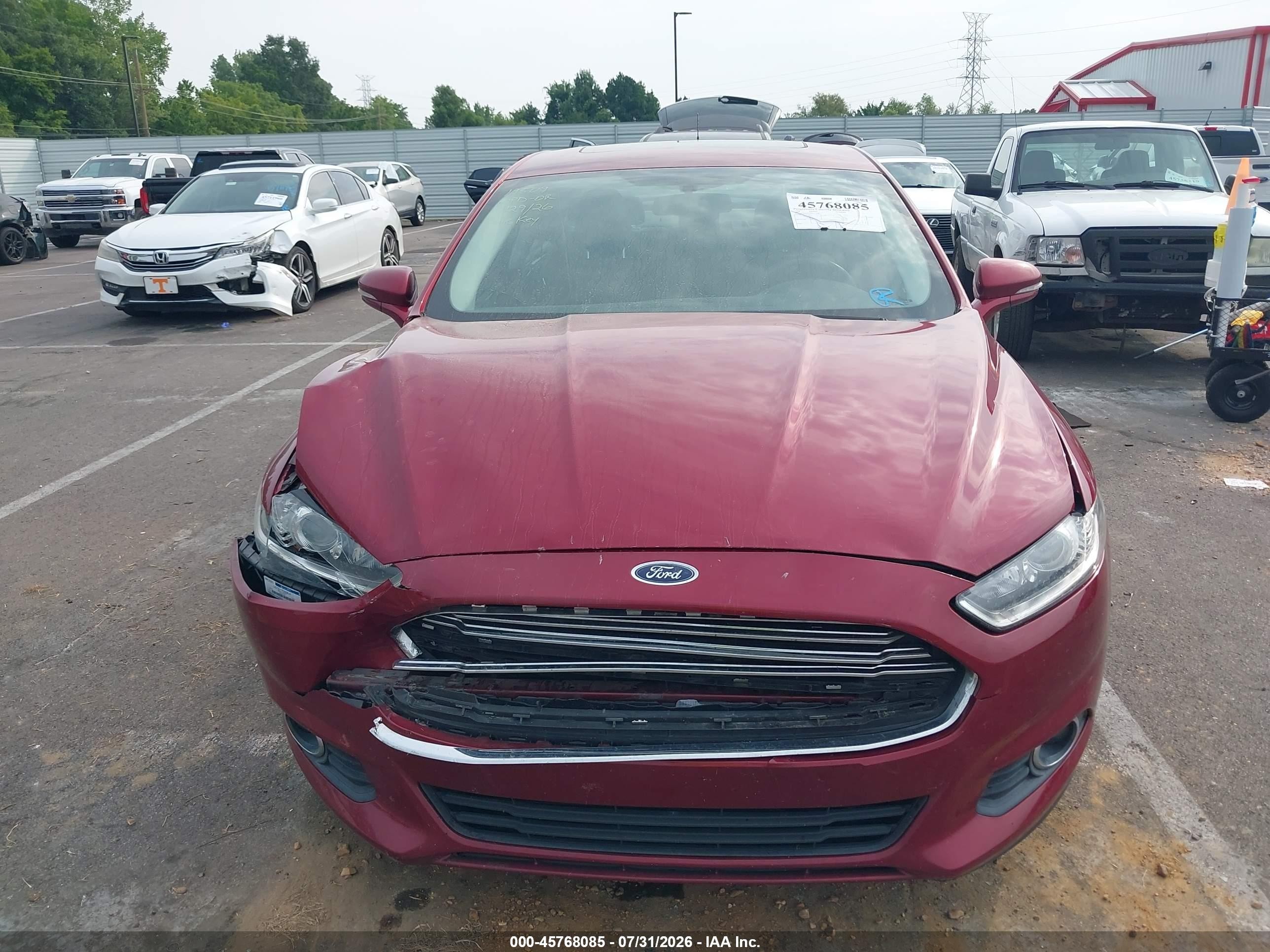2014 Ford Fusion Se Burgundy vin: 3FA6P0HDXER181568