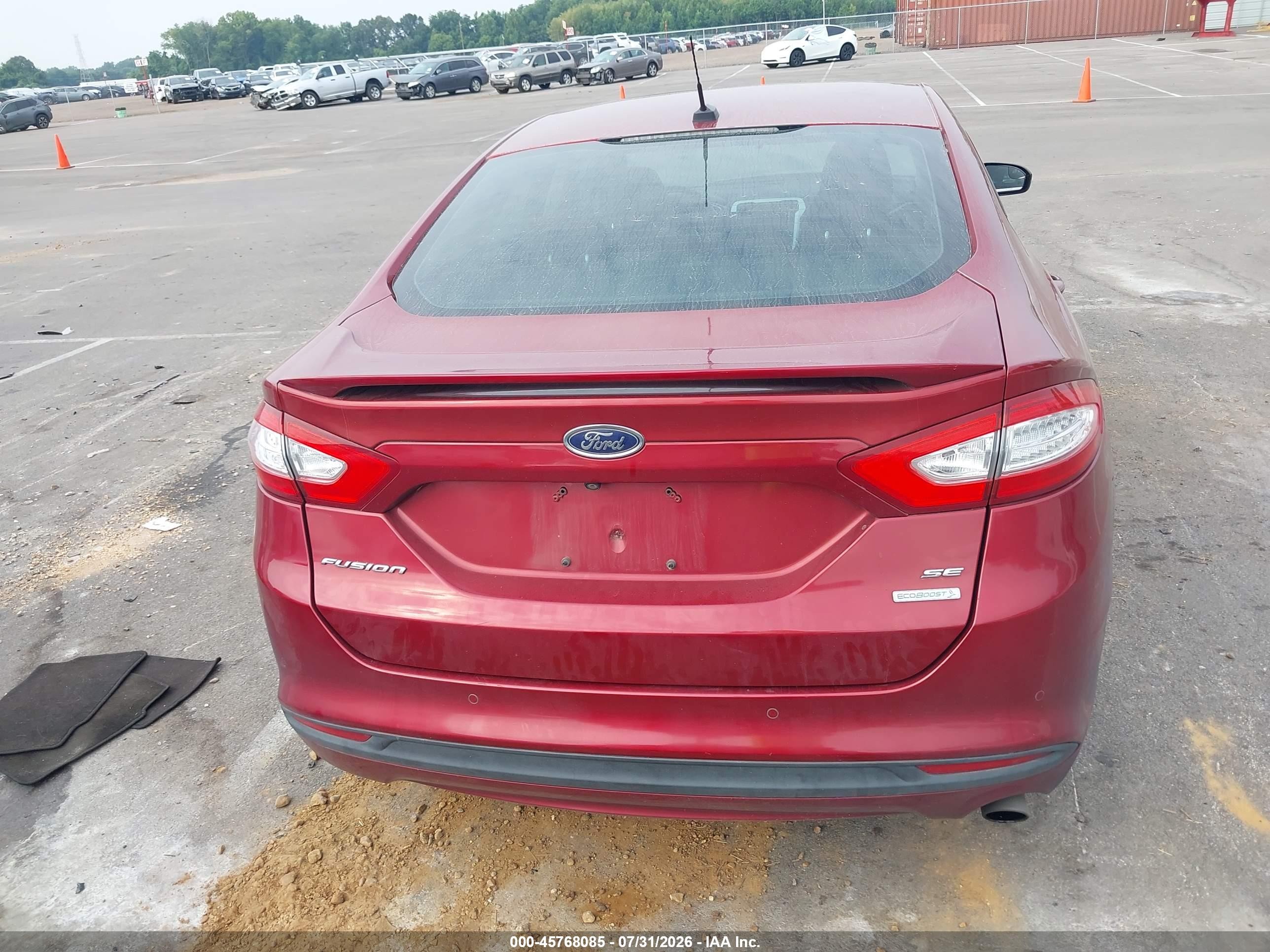 2014 Ford Fusion Se Burgundy vin: 3FA6P0HDXER181568