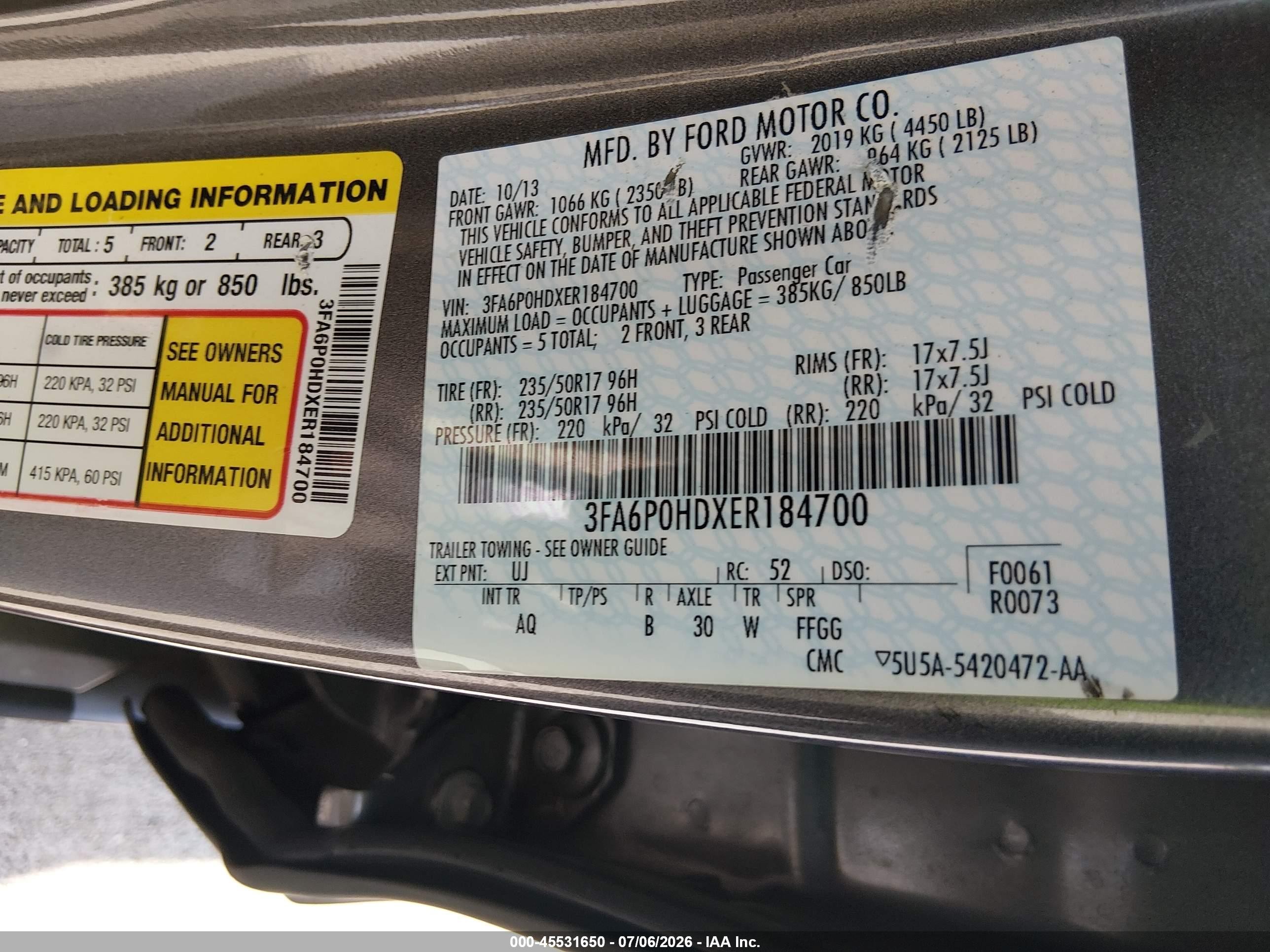 2014 Ford Fusion Se Gray vin: 3FA6P0HDXER184700