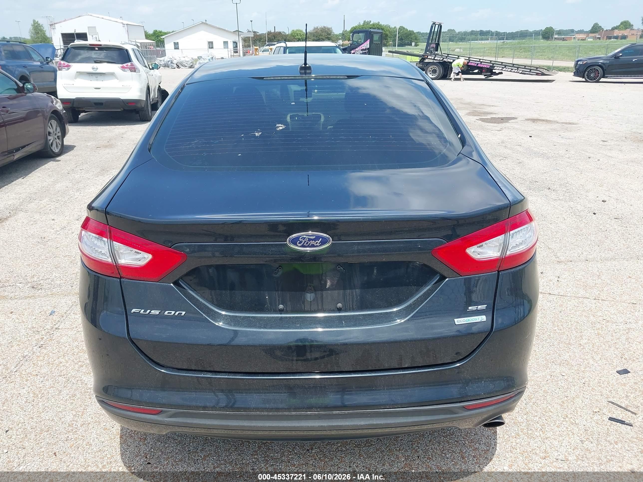 2014 Ford Fusion Se Black vin: 3FA6P0HDXER211331