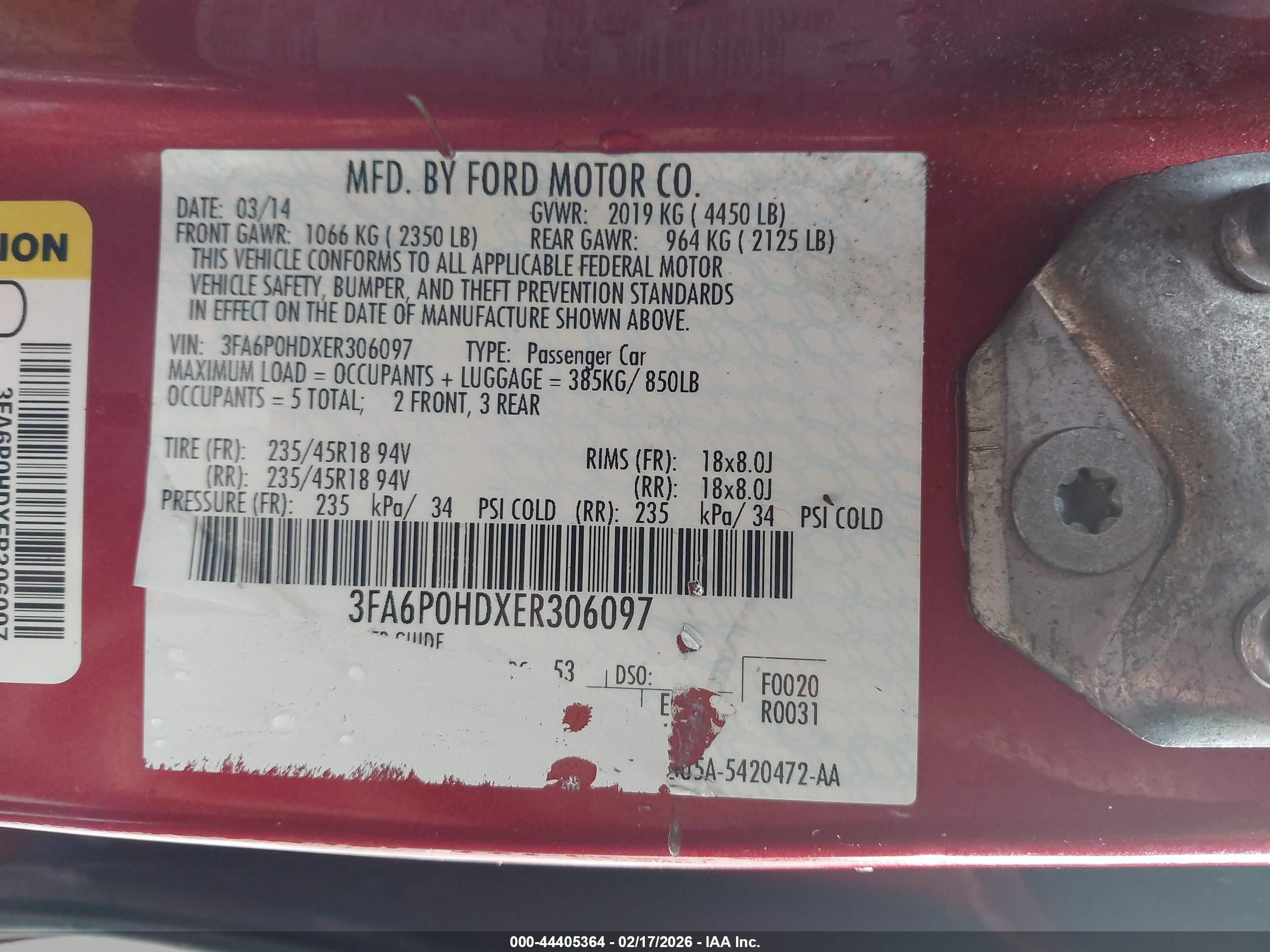 2014 Ford Fusion Se Red vin: 3FA6P0HDXER306097