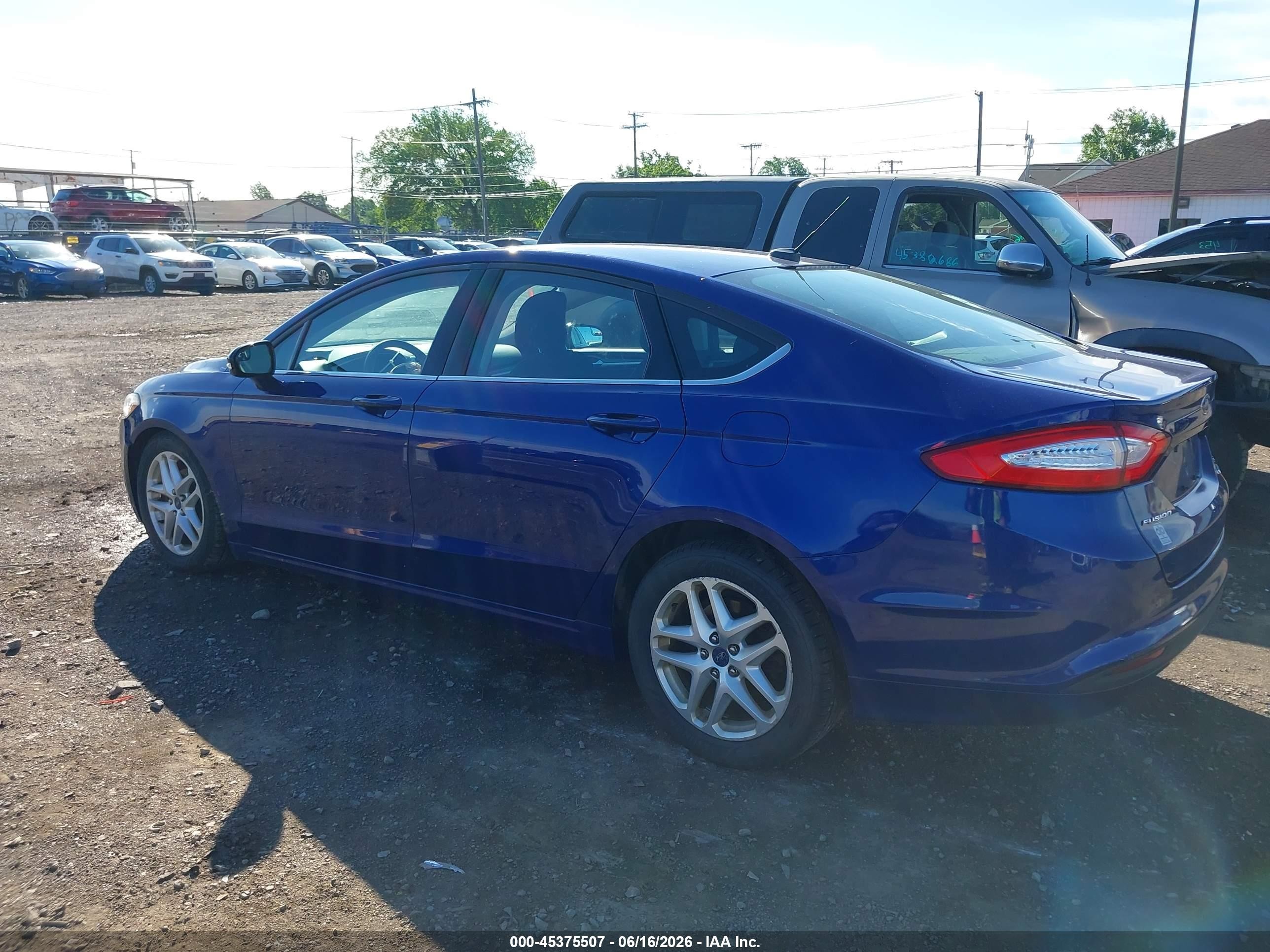 2014 Ford Fusion Se Blue vin: 3FA6P0HDXER313129