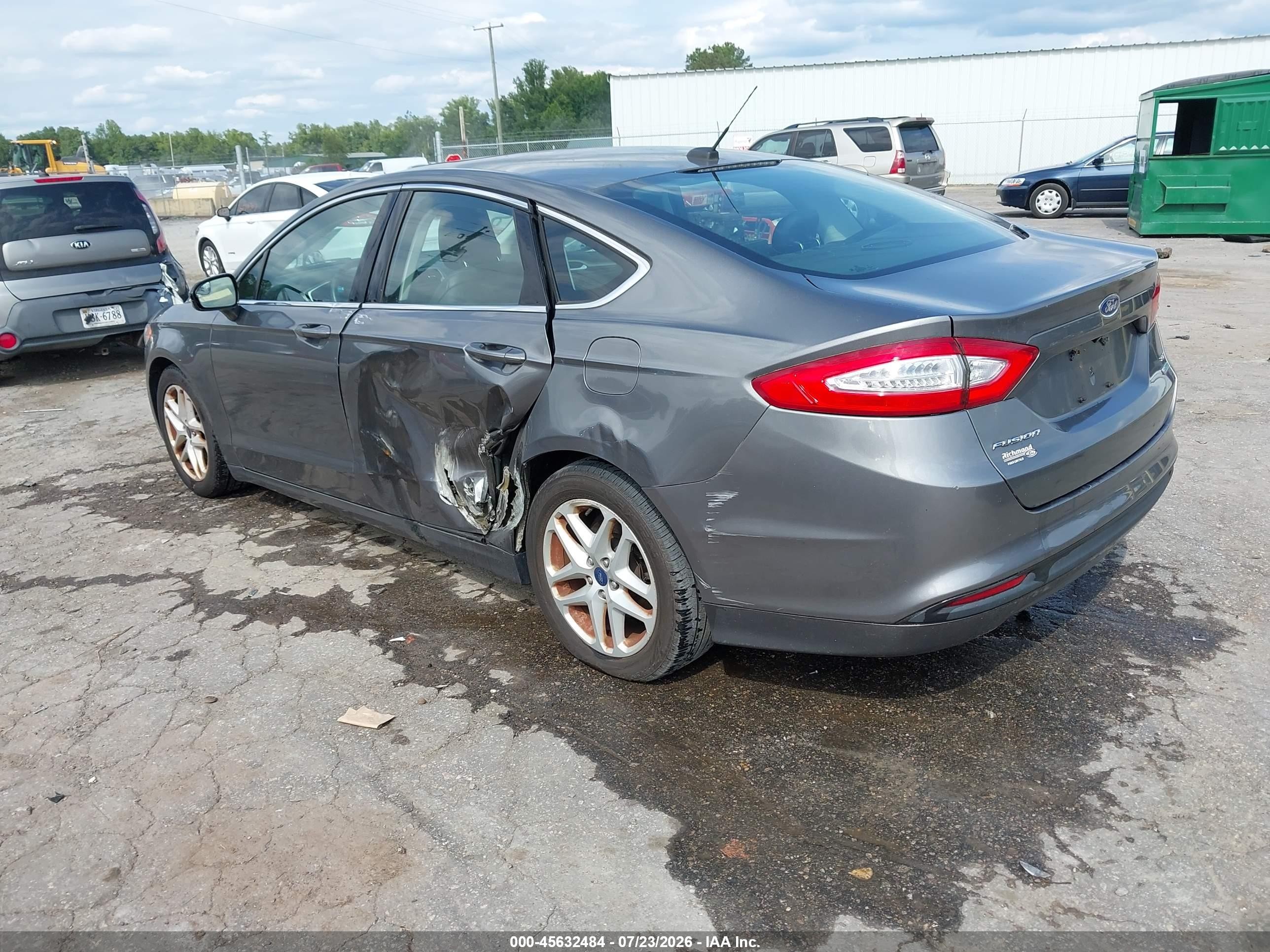 2014 Ford Fusion Se Gray vin: 3FA6P0HDXER385402