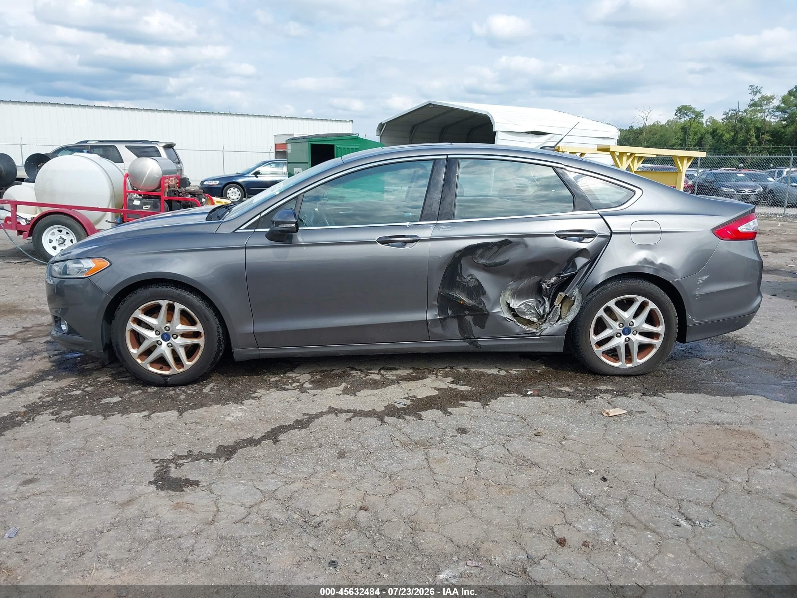 2014 Ford Fusion Se Gray vin: 3FA6P0HDXER385402