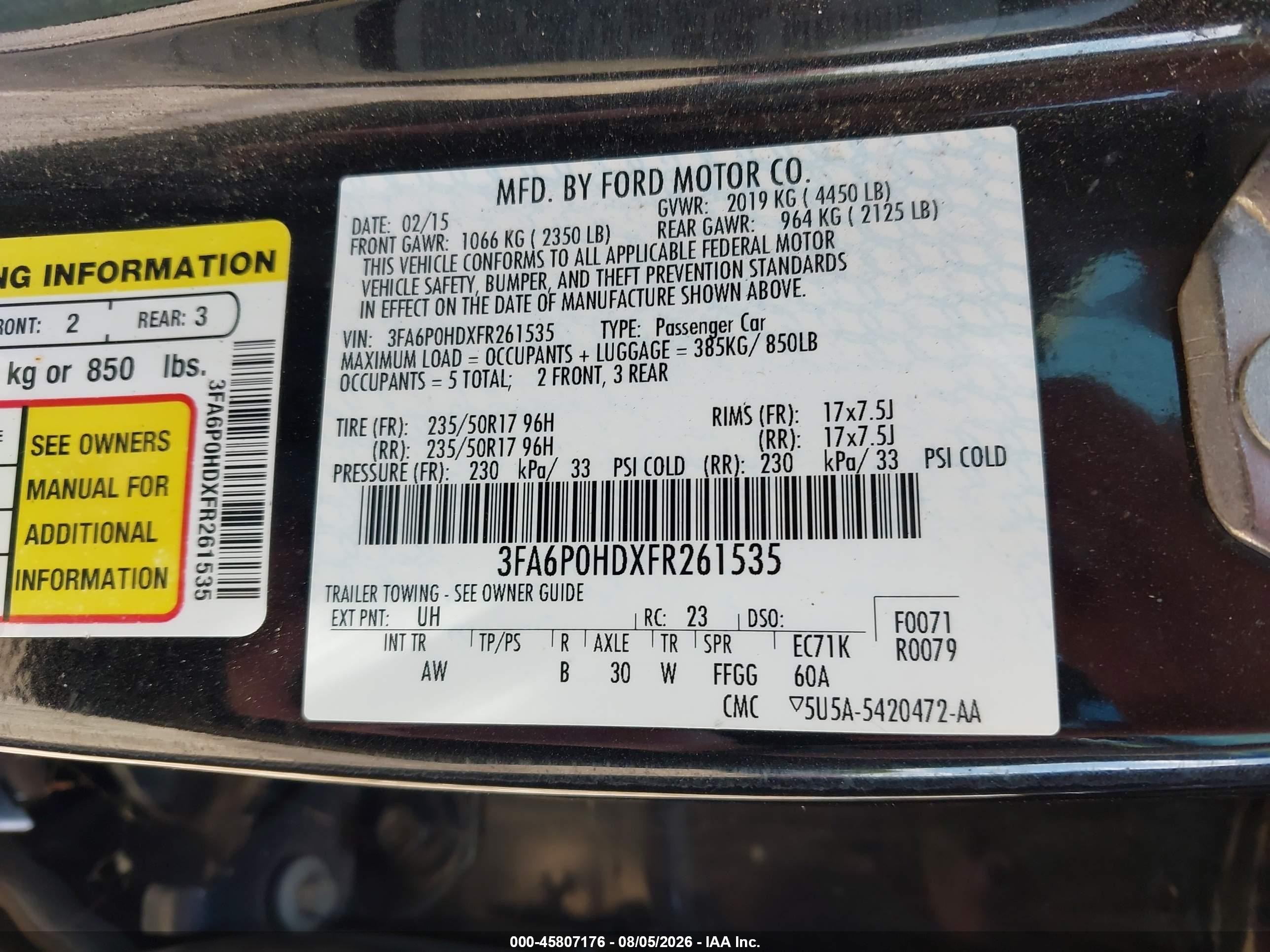 2015 Ford Fusion Se Black vin: 3FA6P0HDXFR261535