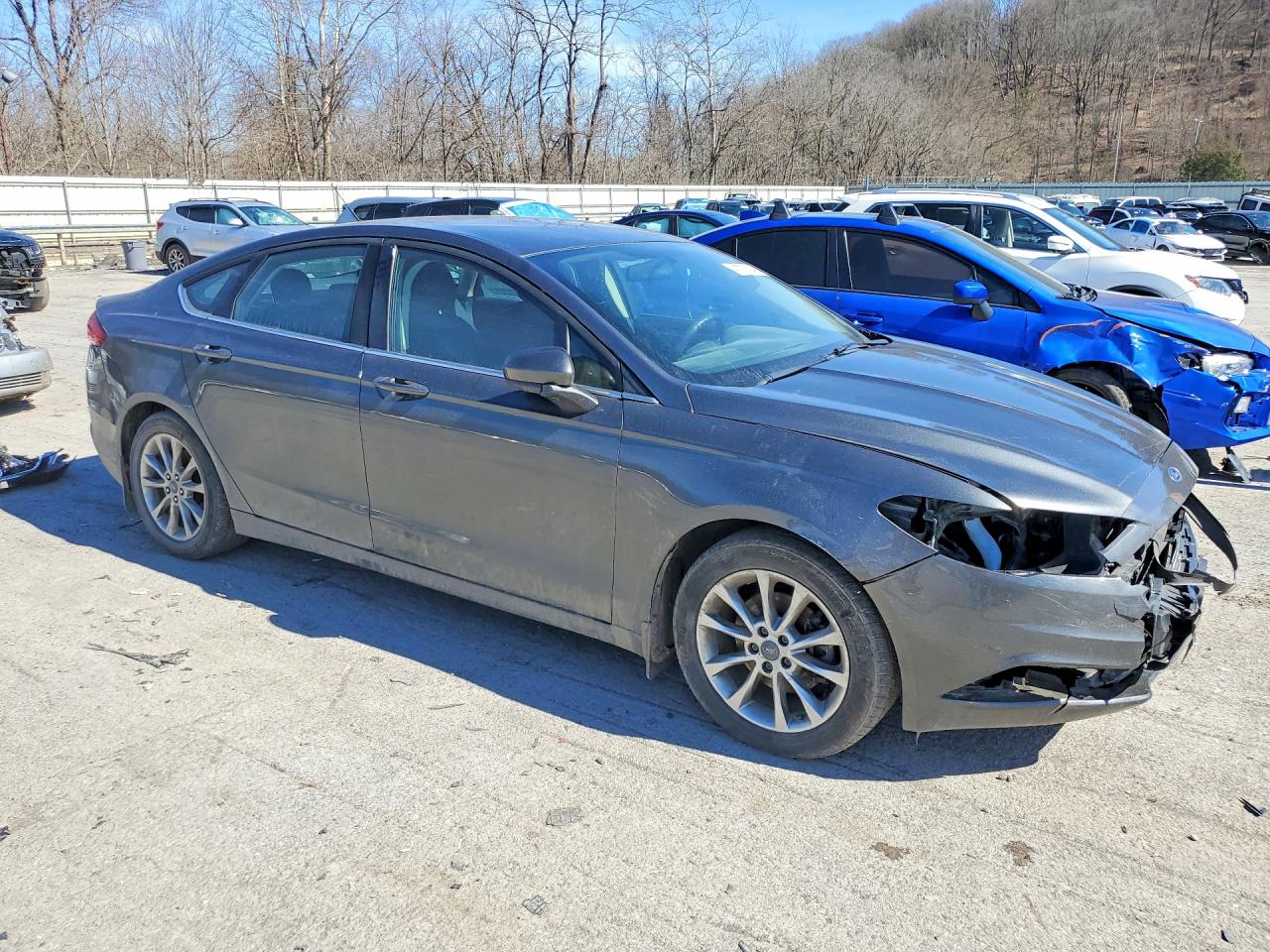 2017 Ford Fusion Se Gray vin: 3FA6P0HDXHR372475