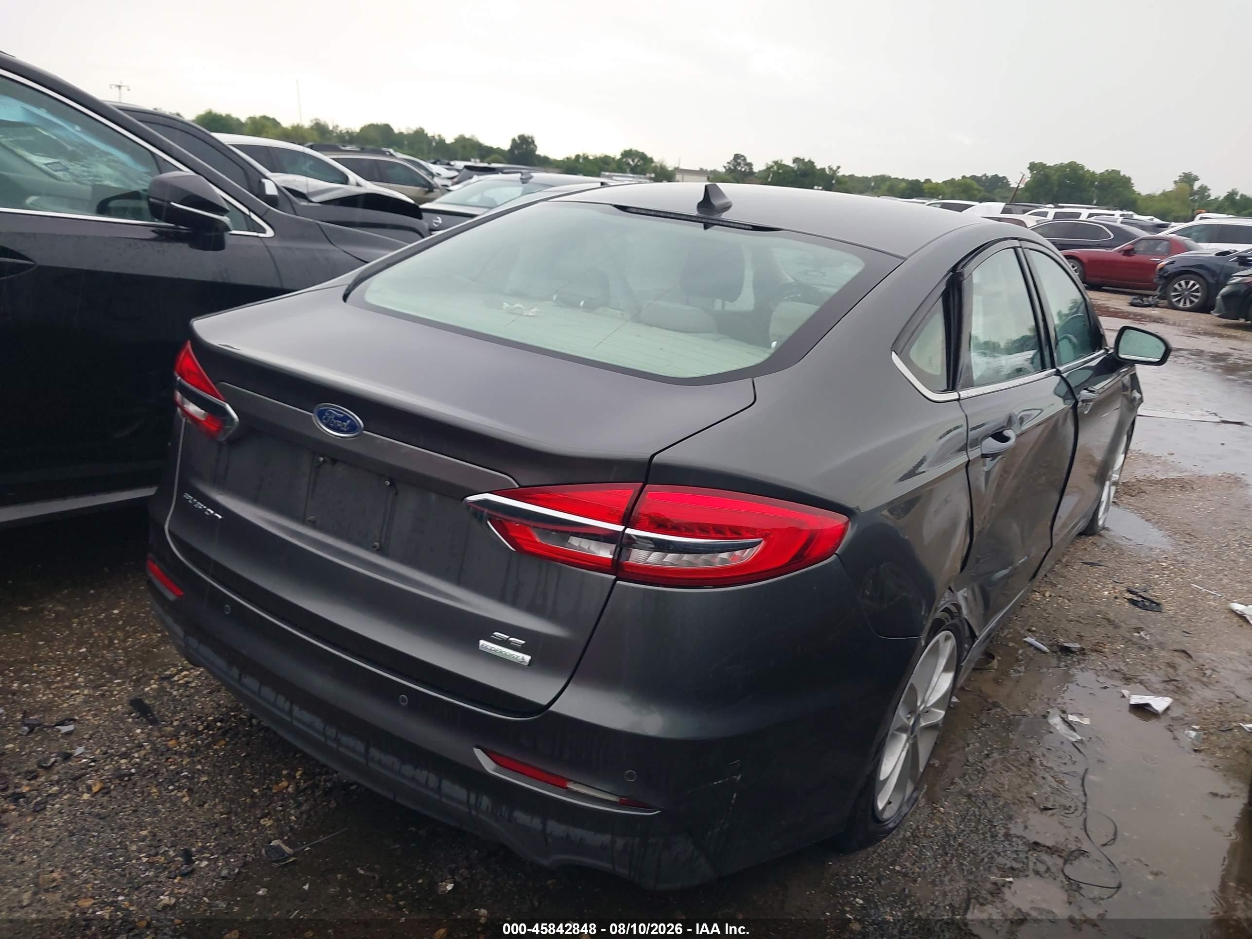 2020 Ford Fusion Se Gray vin: 3FA6P0HDXLR191708