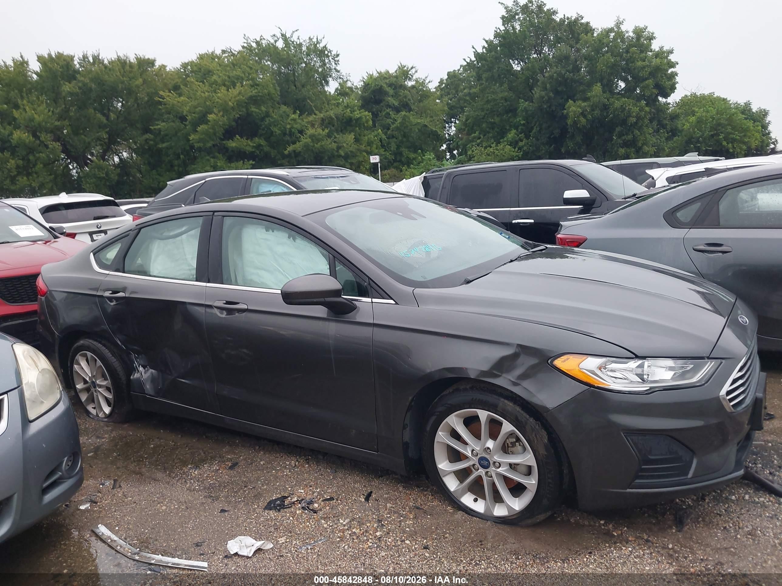 2020 Ford Fusion Se Gray vin: 3FA6P0HDXLR191708