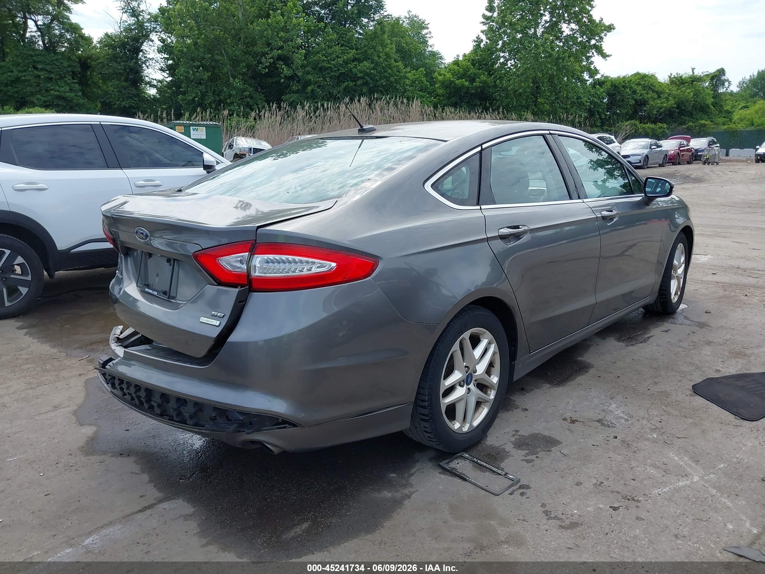 2013 Ford Fusion Se Gray vin: 3FA6P0HR0DR117193