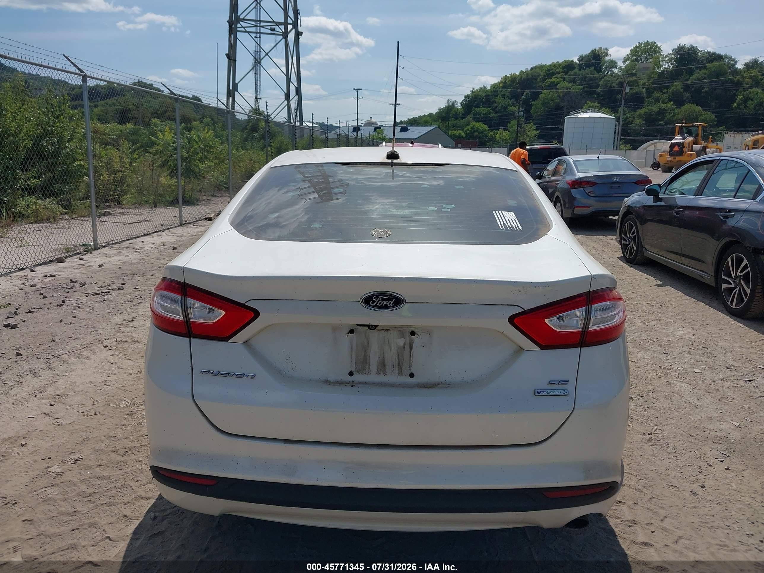 2013 Ford Fusion Se White vin: 3FA6P0HR0DR175398