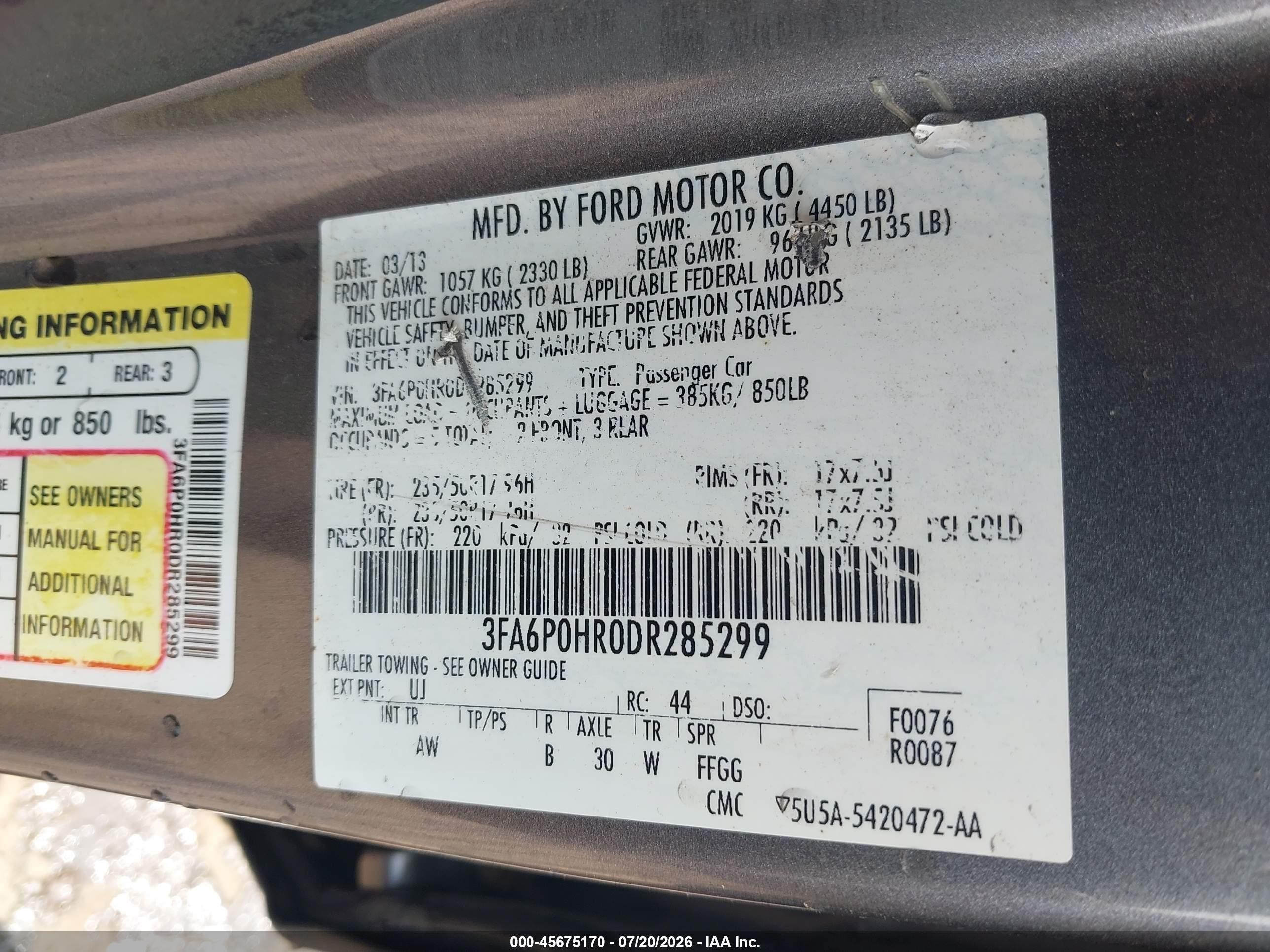 2013 Ford Fusion Se Gray vin: 3FA6P0HR0DR285299
