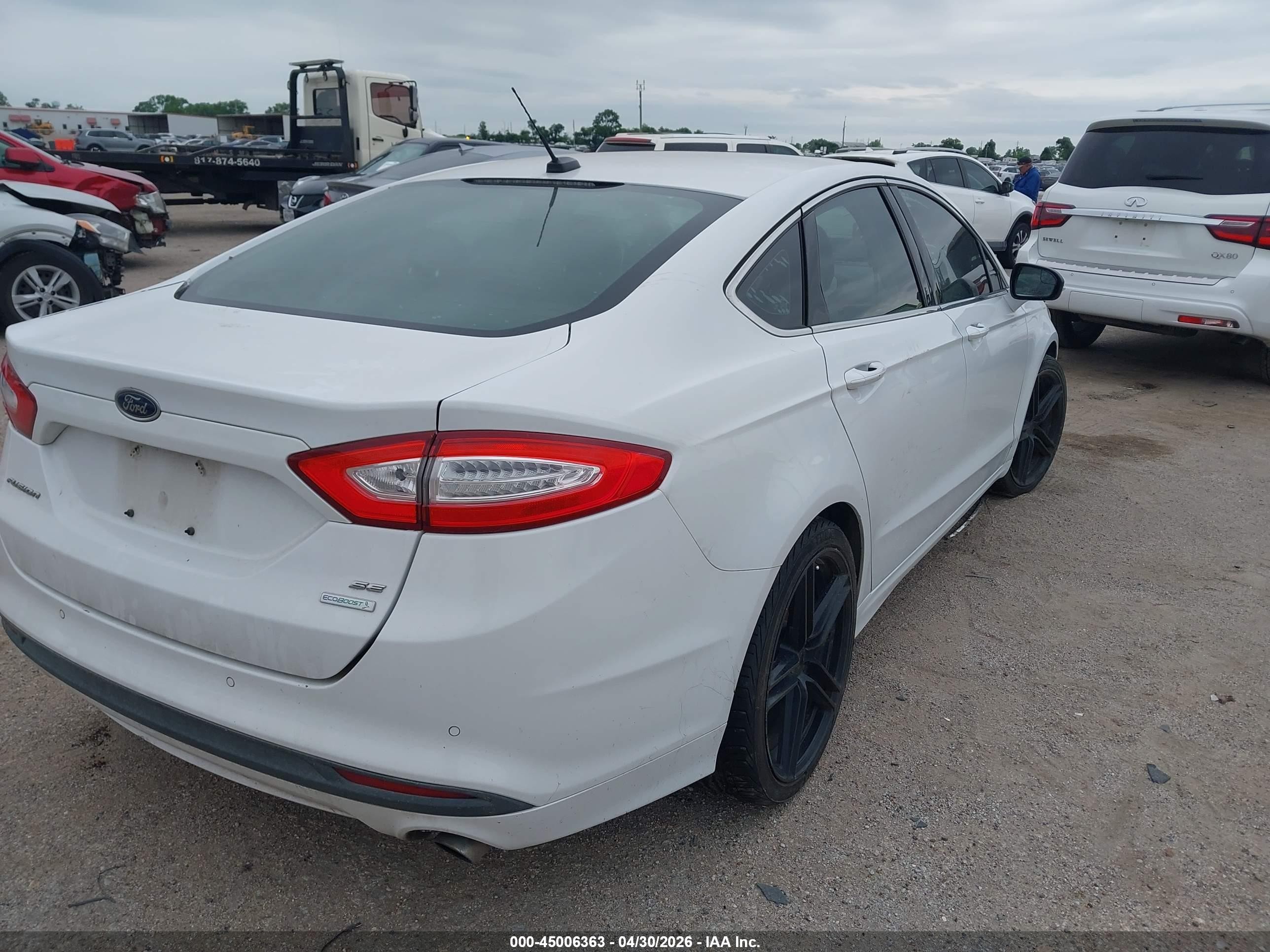 2013 Ford Fusion Se White vin: 3FA6P0HR0DR286274