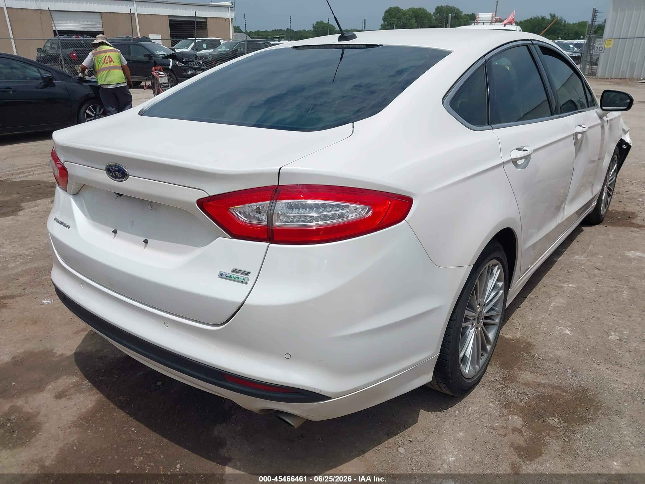 2013 Ford Fusion Se White vin: 3FA6P0HR0DR309777