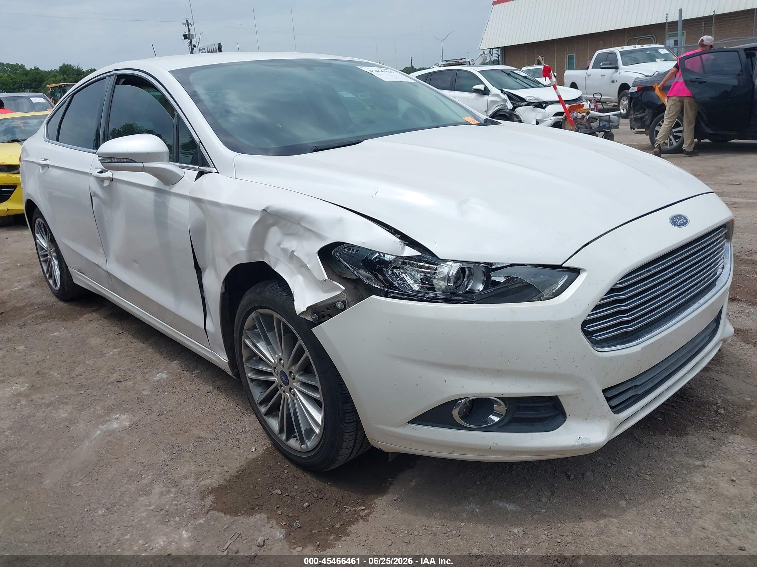 2013 Ford Fusion Se White vin: 3FA6P0HR0DR309777