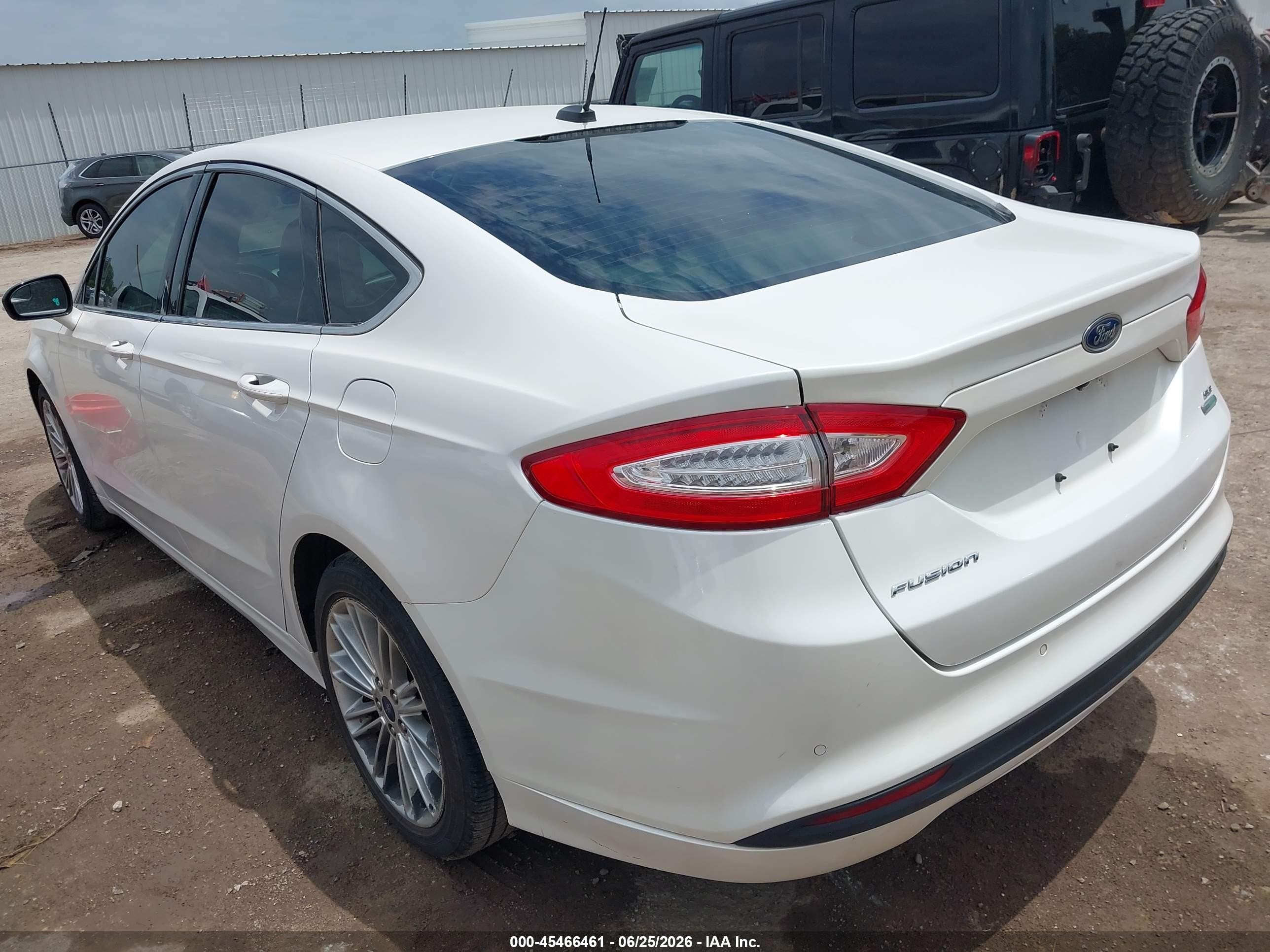 2013 Ford Fusion Se White vin: 3FA6P0HR0DR309777