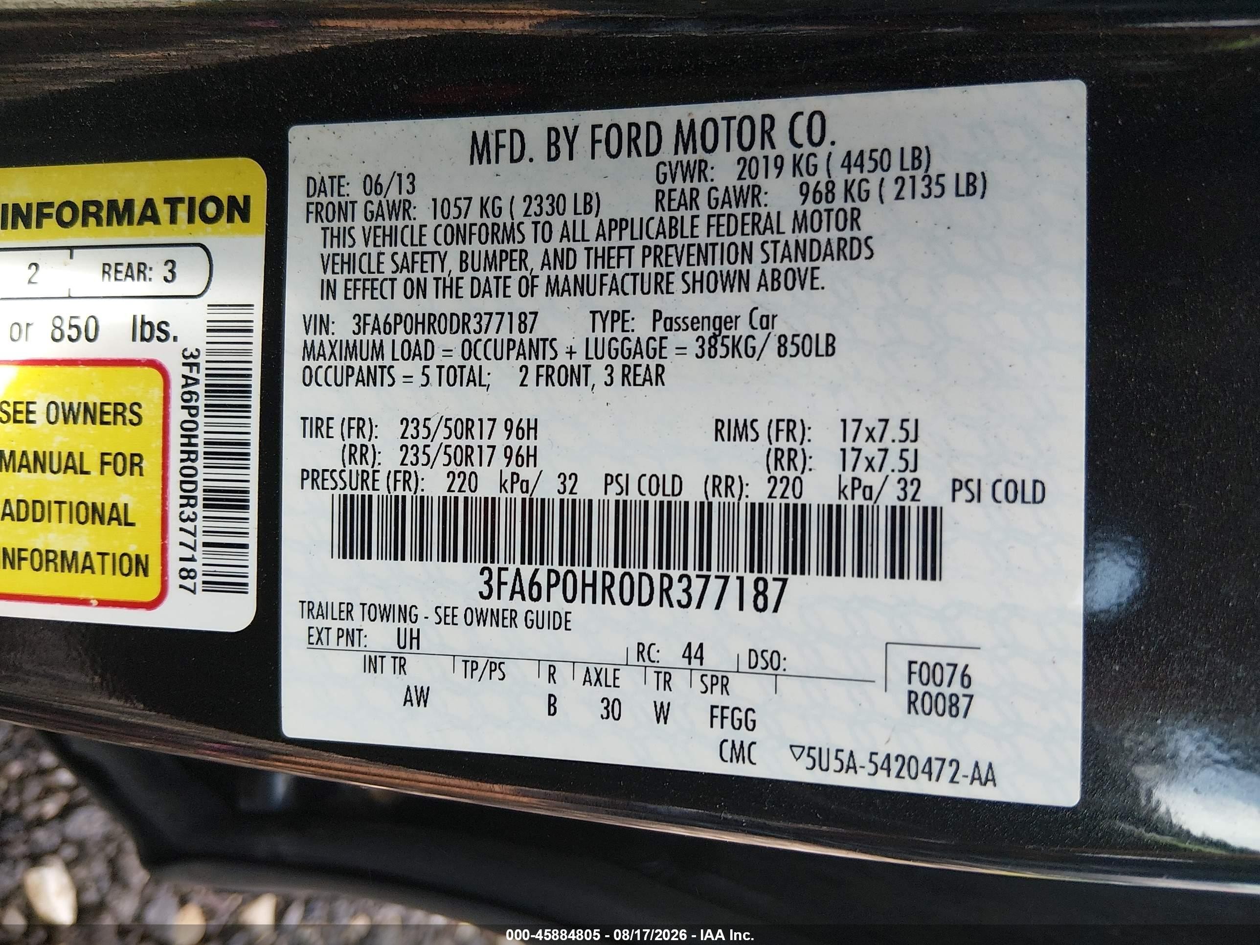 2013 Ford Fusion Se Black vin: 3FA6P0HR0DR377187