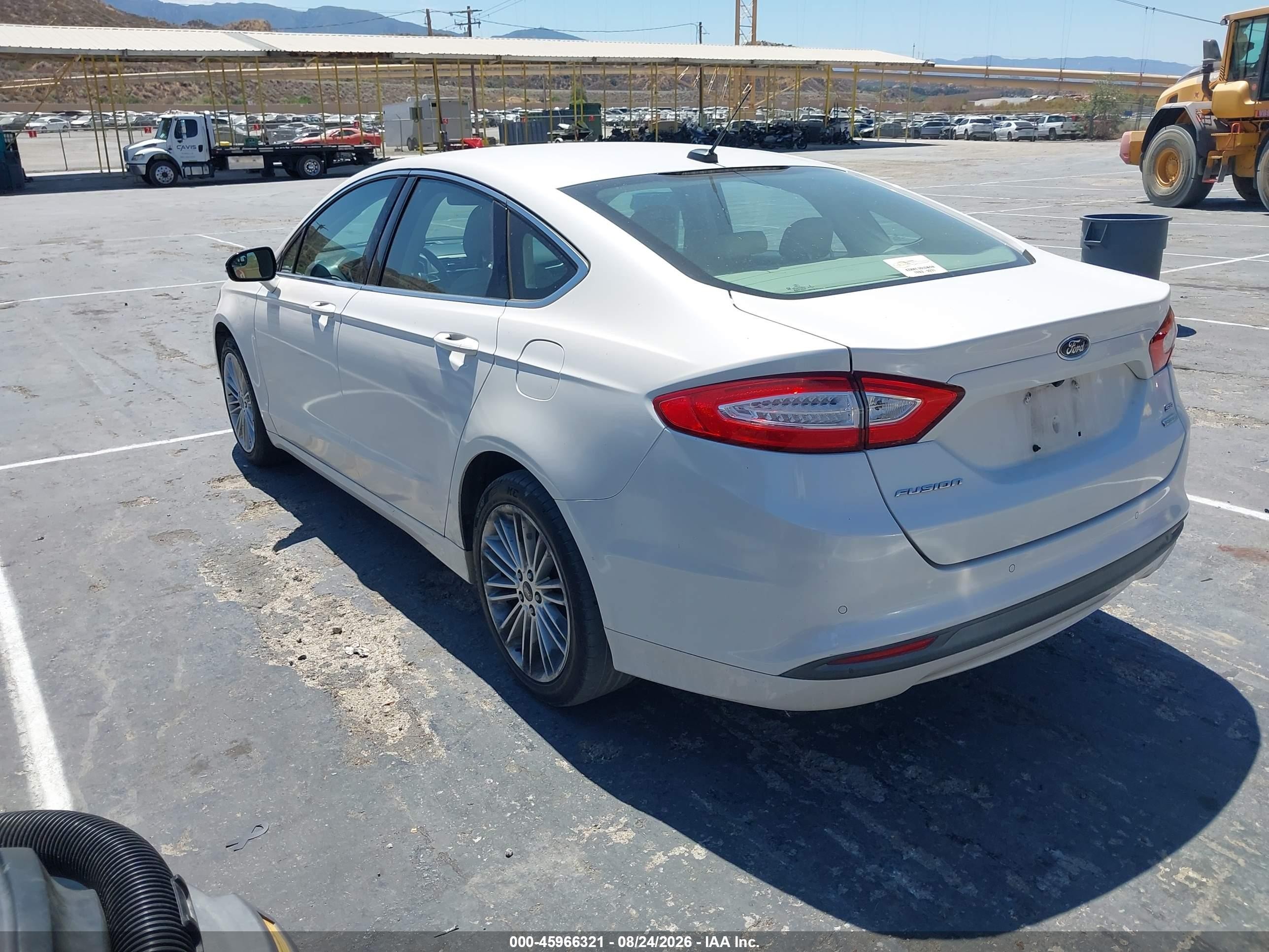 2013 Ford Fusion Se White vin: 3FA6P0HR0DR379716