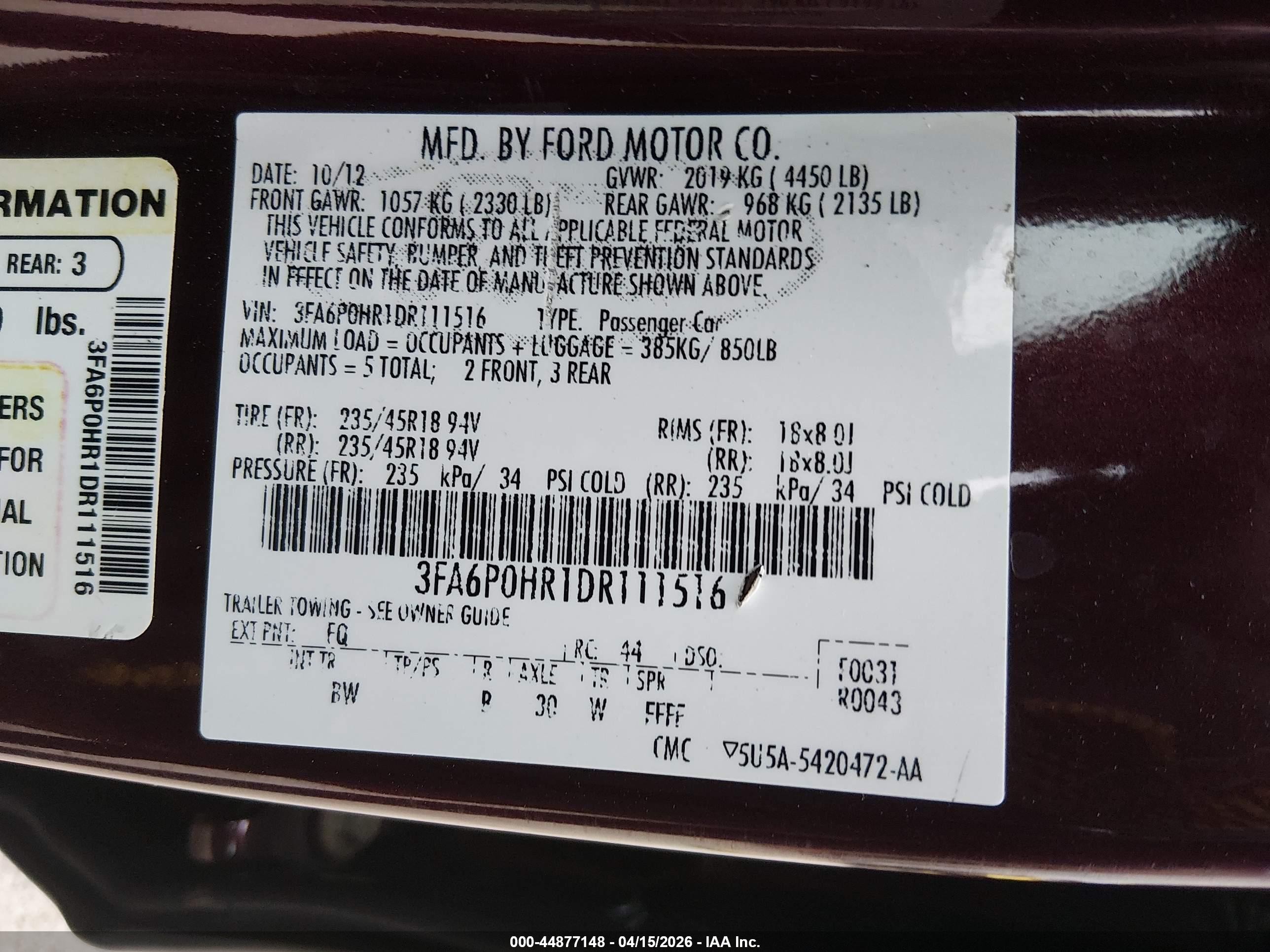 2013 Ford Fusion Se Red vin: 3FA6P0HR1DR111516