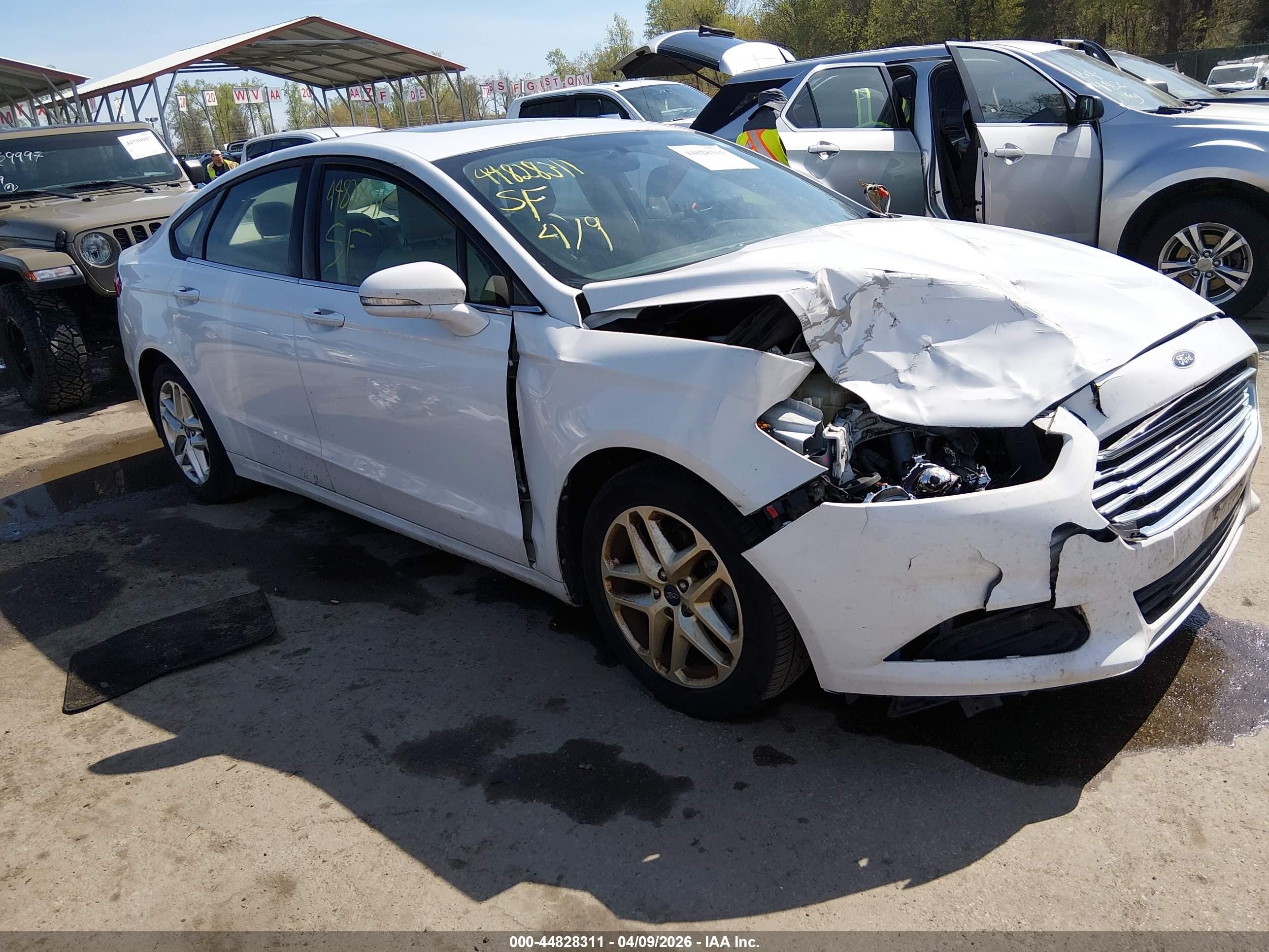 2013 Ford Fusion Se White vin: 3FA6P0HR1DR143799