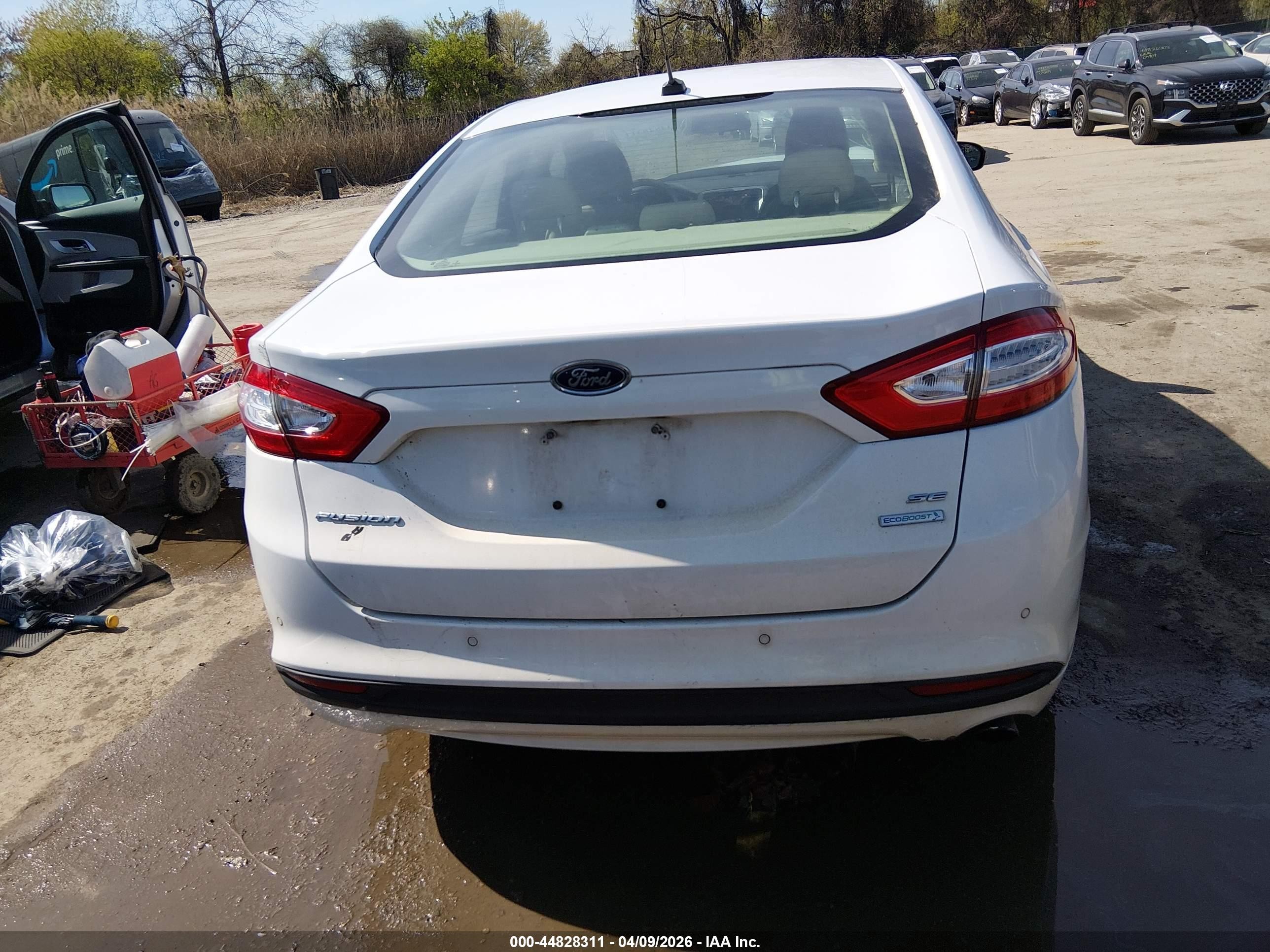 2013 Ford Fusion Se White vin: 3FA6P0HR1DR143799