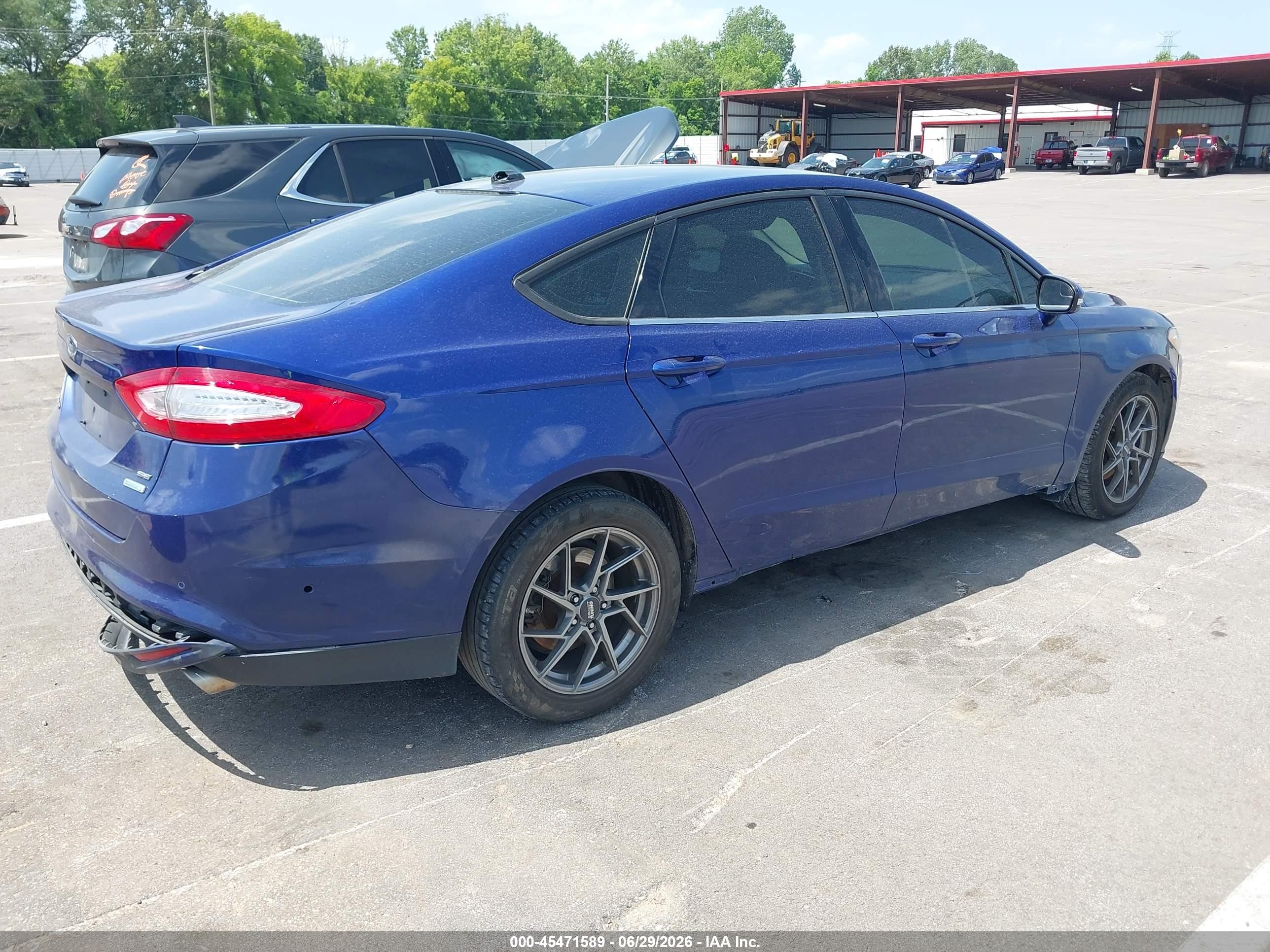 2013 Ford Fusion Se Blue vin: 3FA6P0HR1DR158402