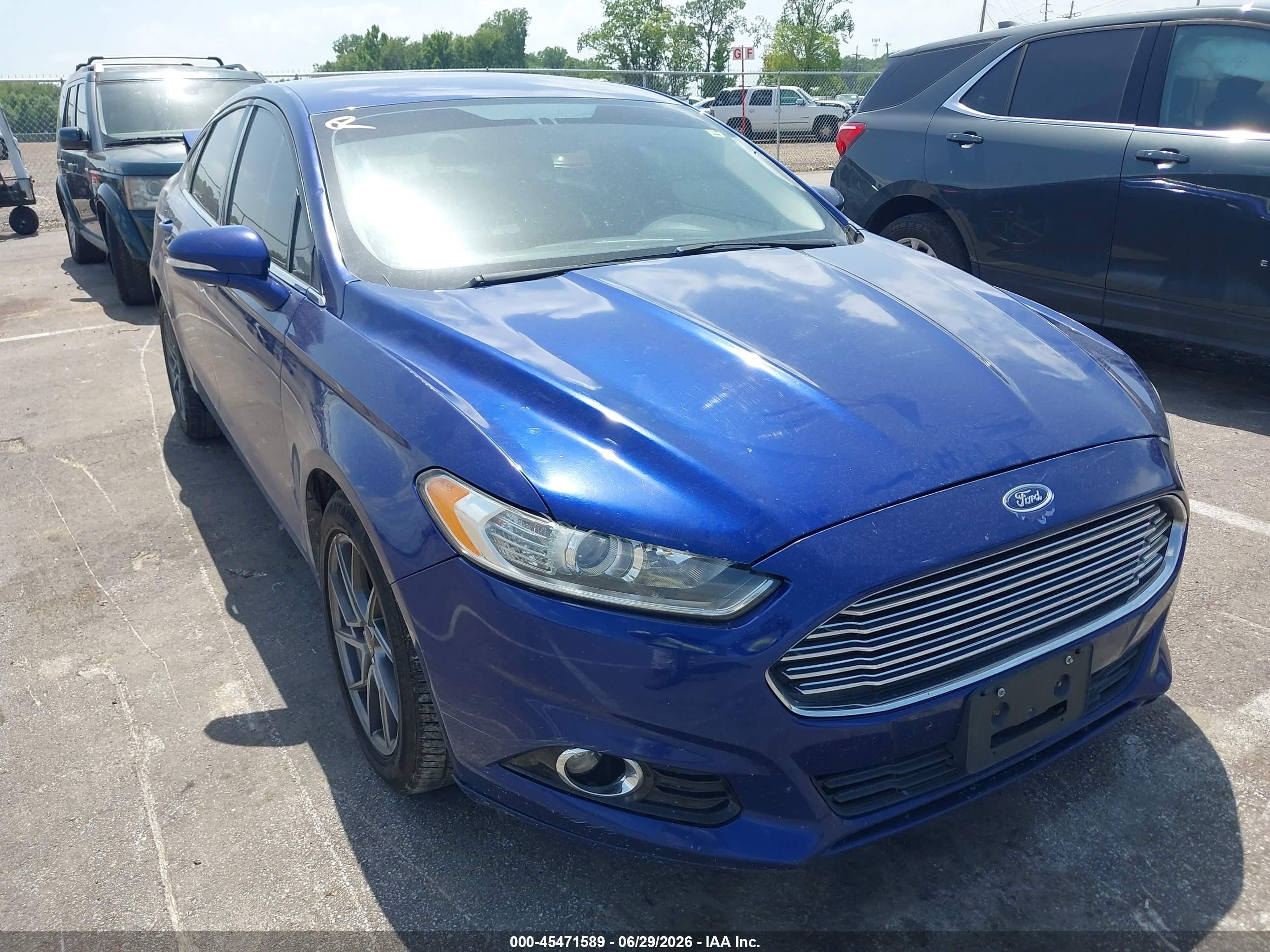 2013 Ford Fusion Se Blue vin: 3FA6P0HR1DR158402