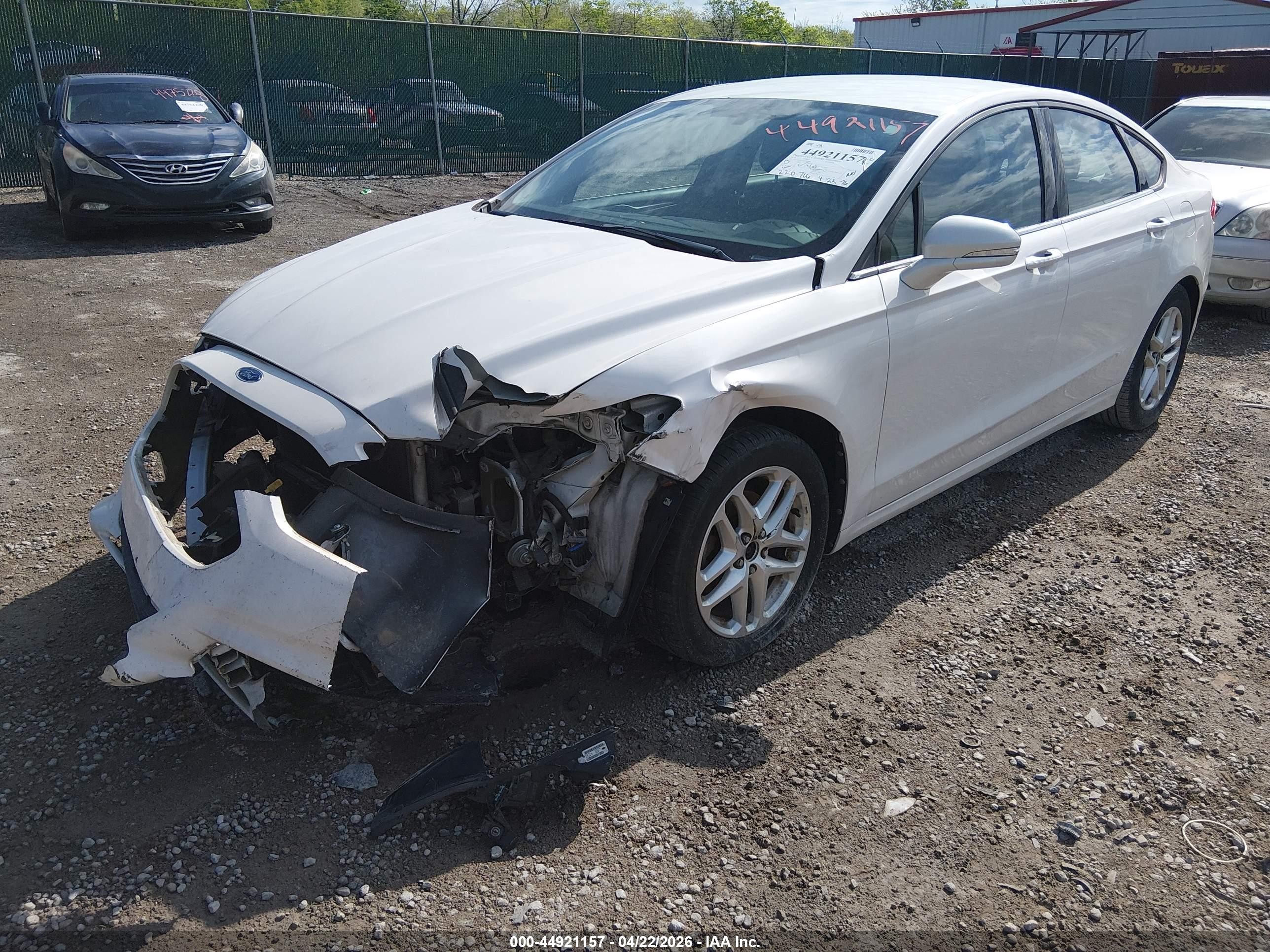 2013 Ford Fusion Se White vin: 3FA6P0HR1DR226018